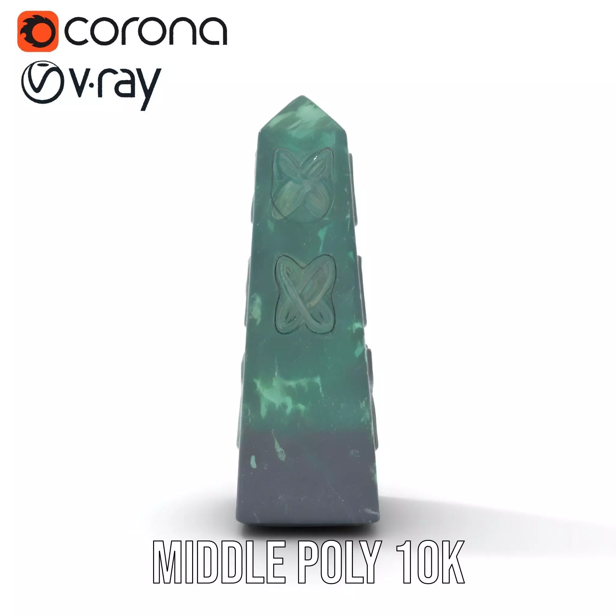 Green Marble Obelisk model pack Low-poly 3D model_13