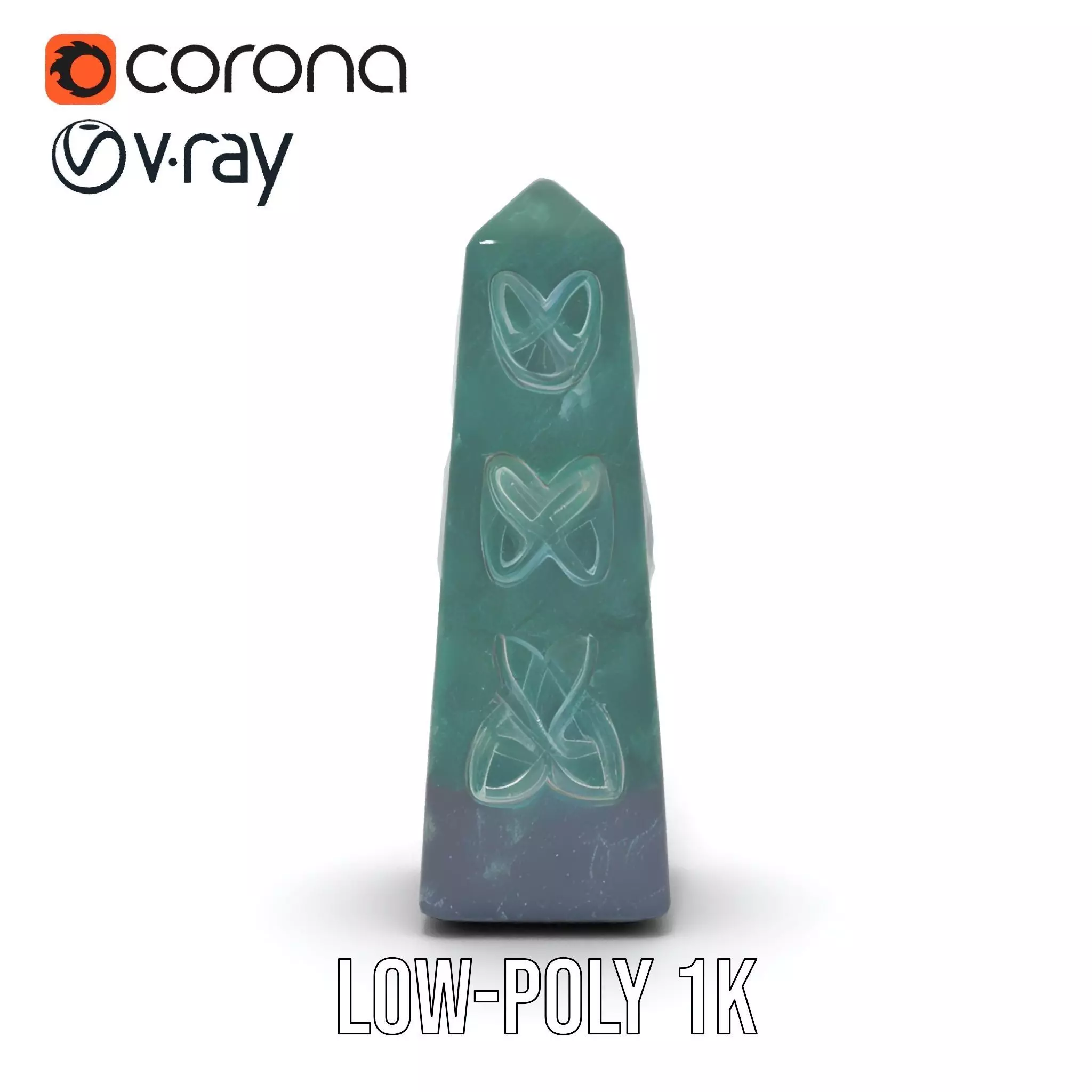 Green Marble Obelisk model pack Low-poly 3D model_20