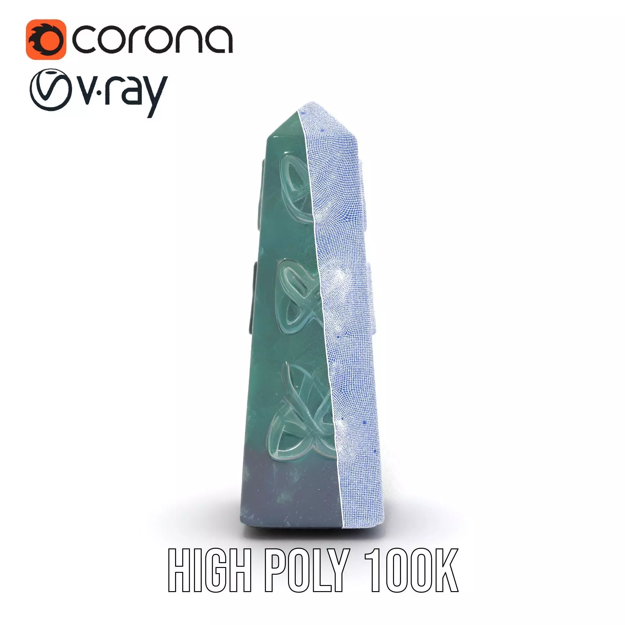 Green Marble Obelisk model pack Low-poly 3D model_34