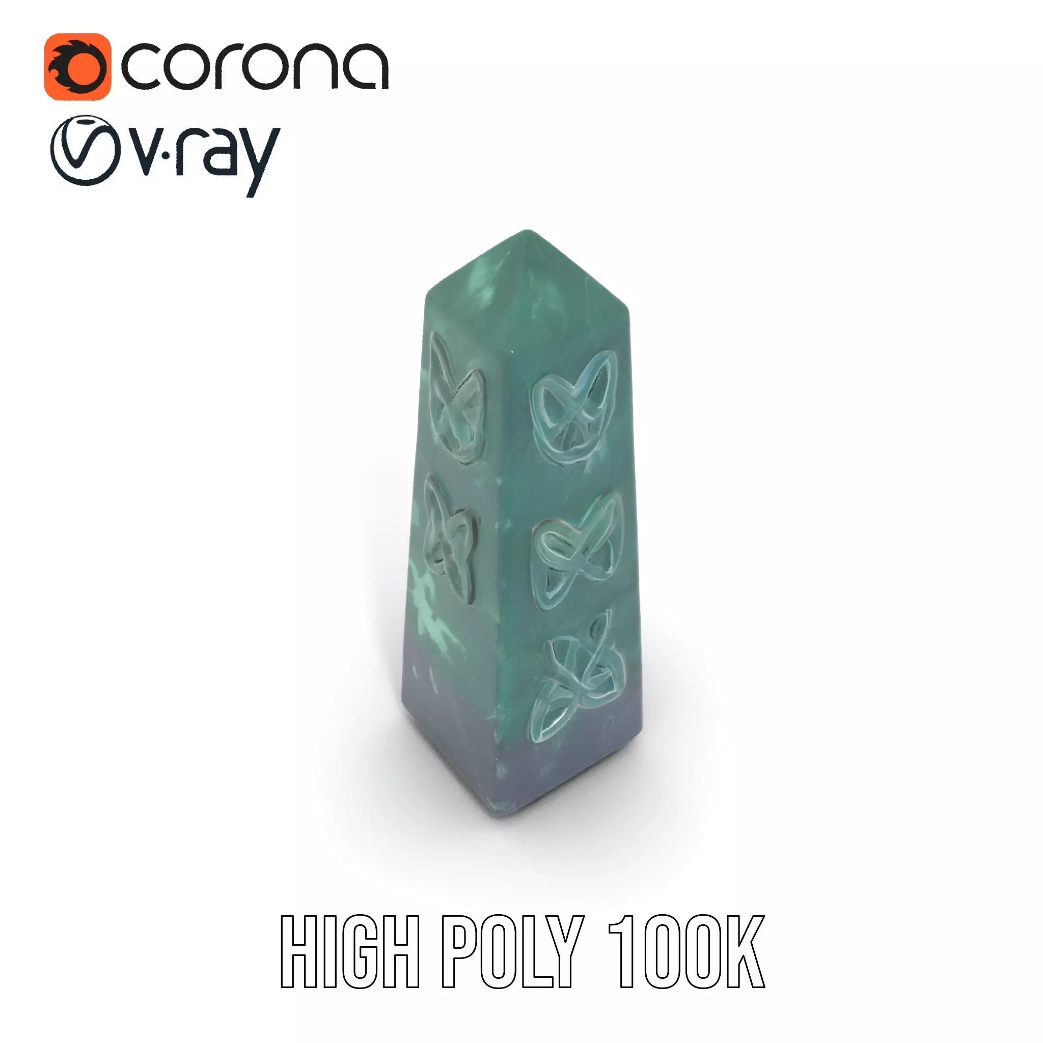 Green Marble Obelisk model pack Low-poly 3D model_26