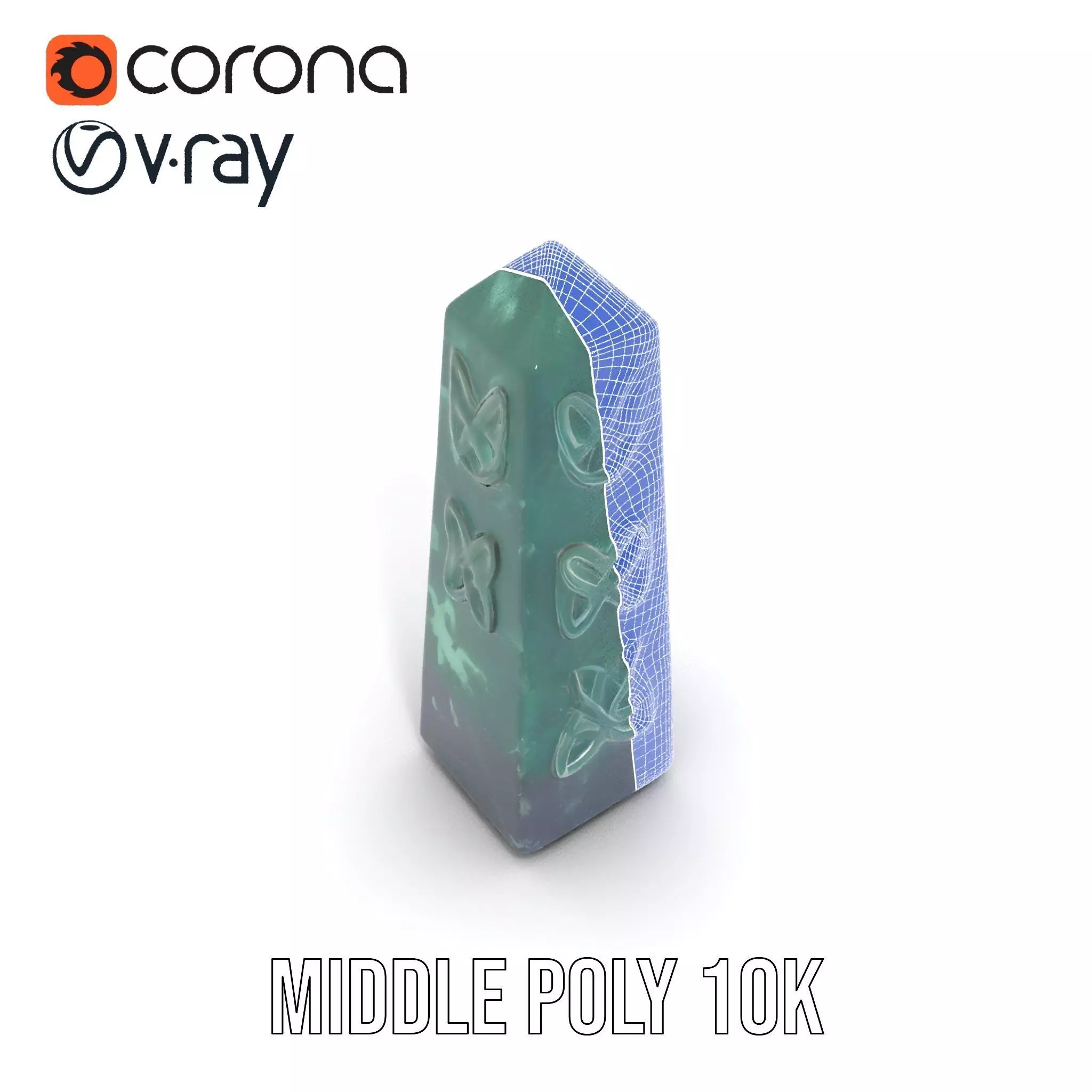 Green Marble Obelisk model pack Low-poly 3D model_16