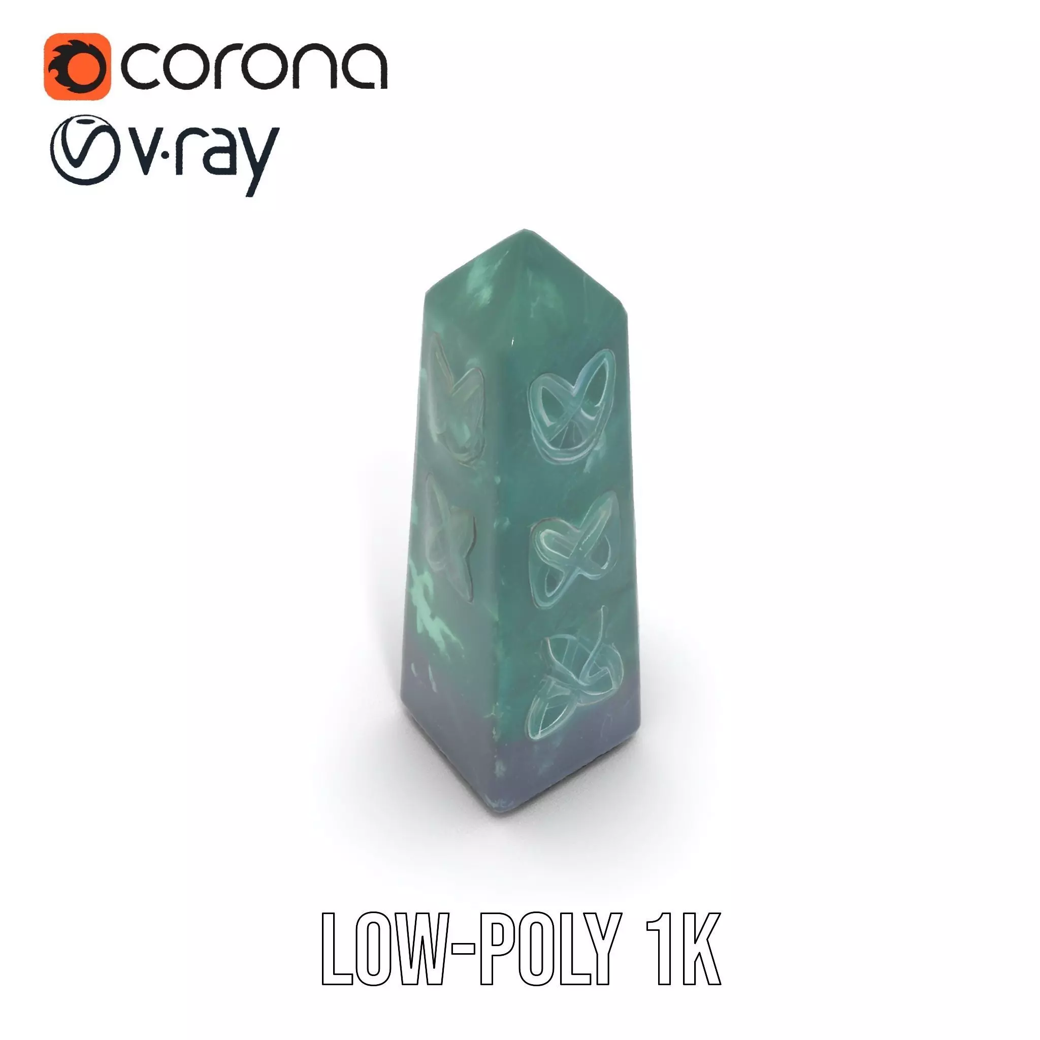 Green Marble Obelisk model pack Low-poly 3D model_30