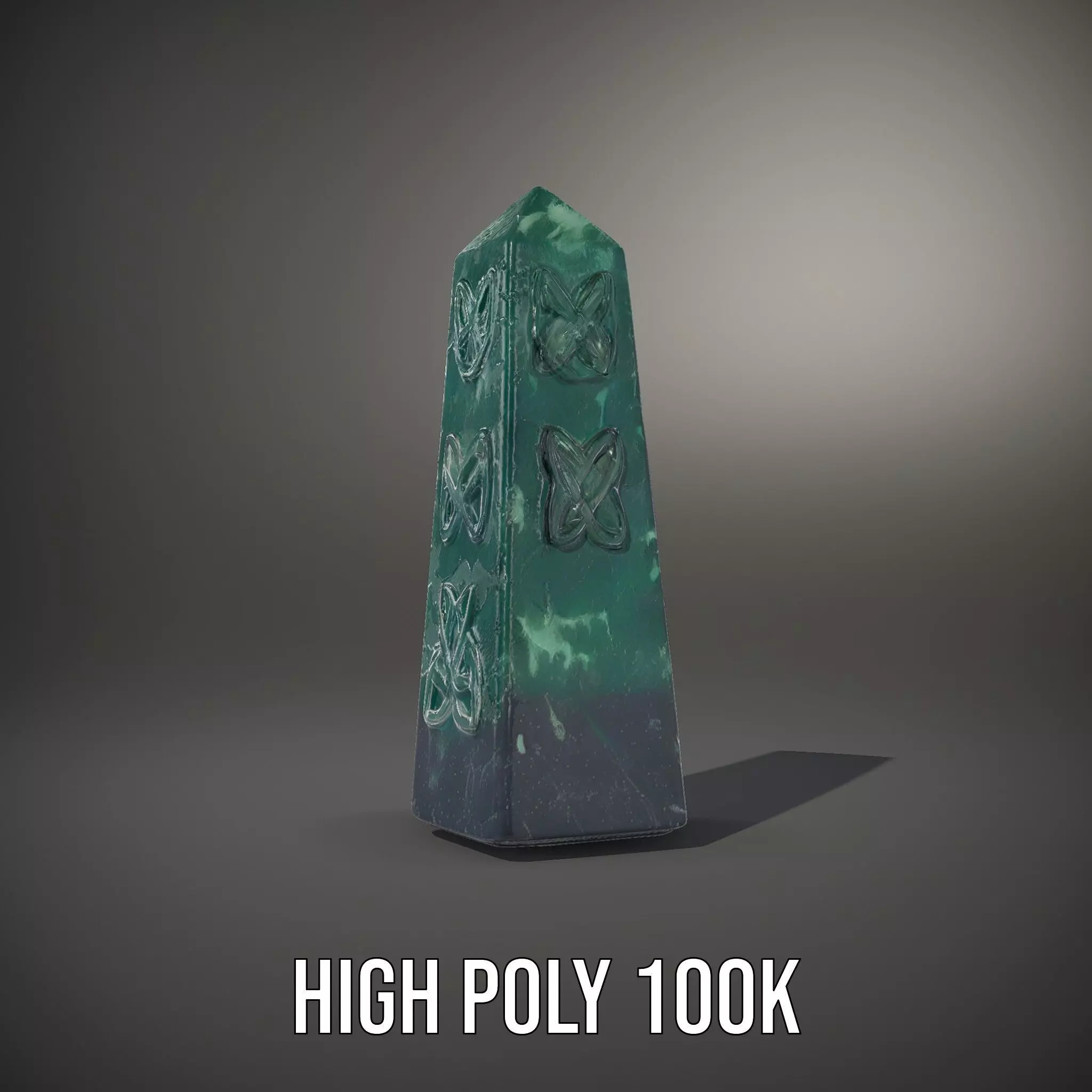 Green Marble Obelisk model pack Low-poly 3D model_8