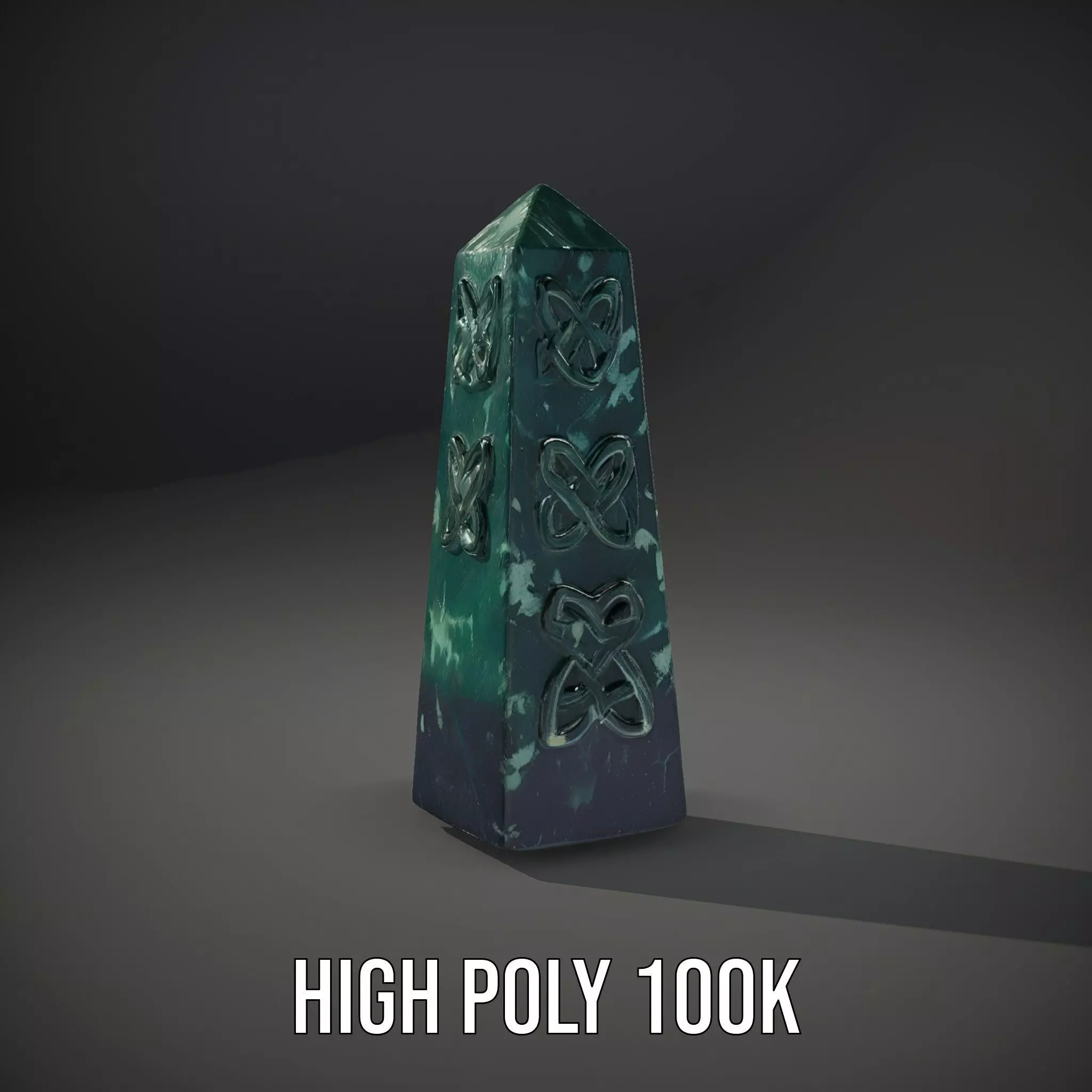 Green Marble Obelisk model pack Low-poly 3D model_10