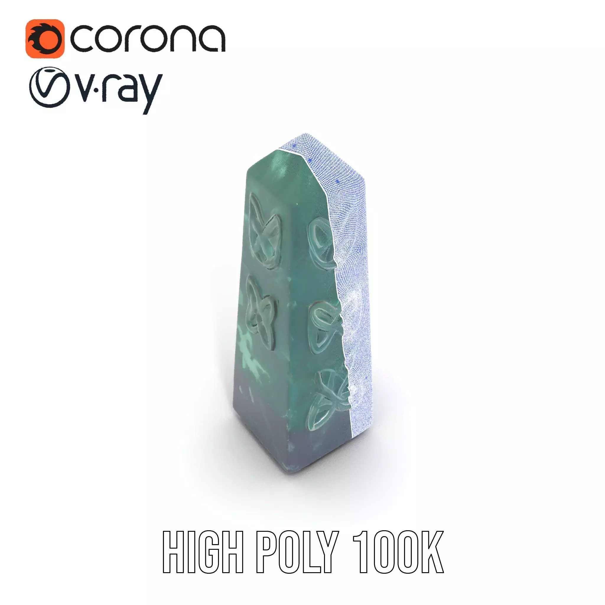 Green Marble Obelisk model pack Low-poly 3D model_32