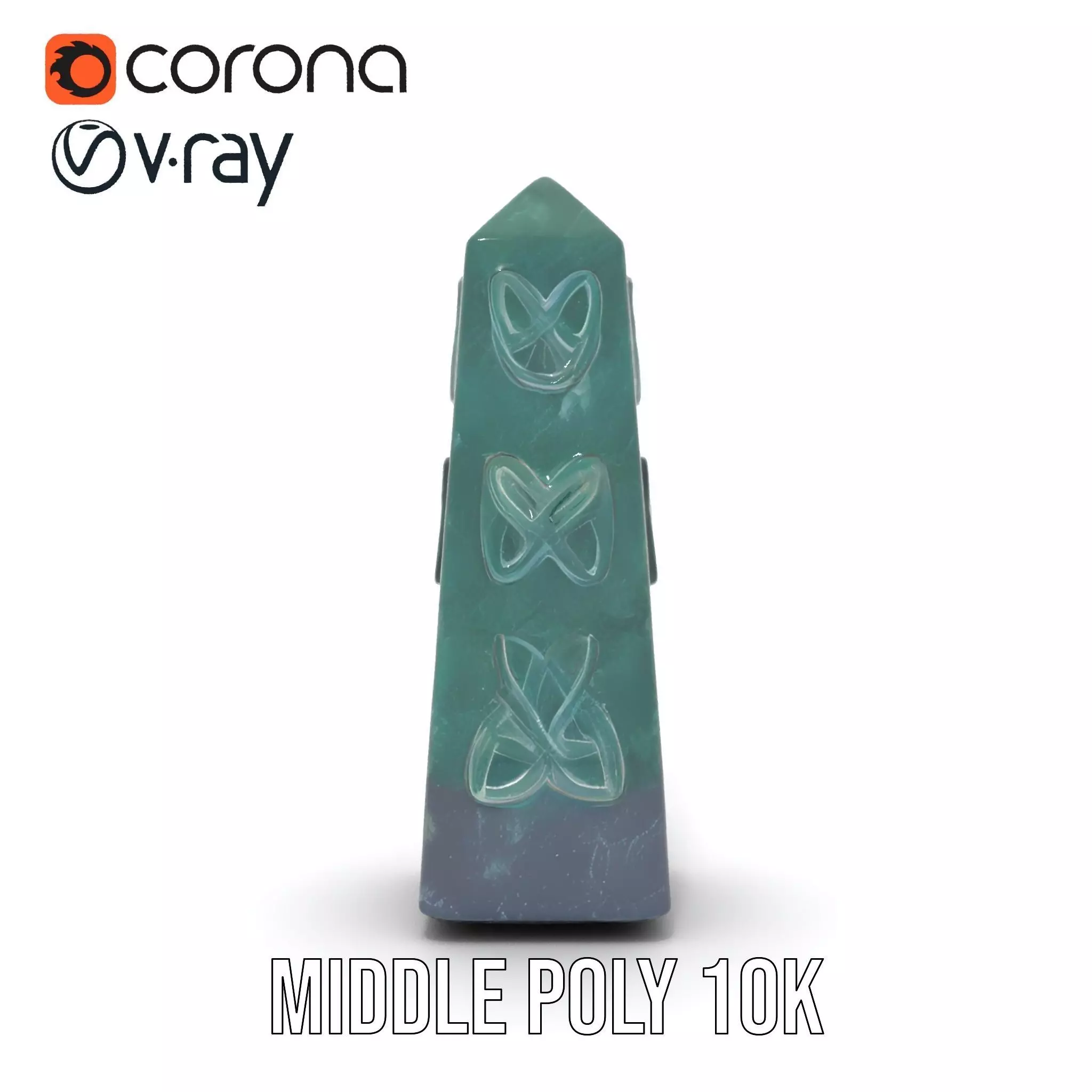 Green Marble Obelisk model pack Low-poly 3D model_19