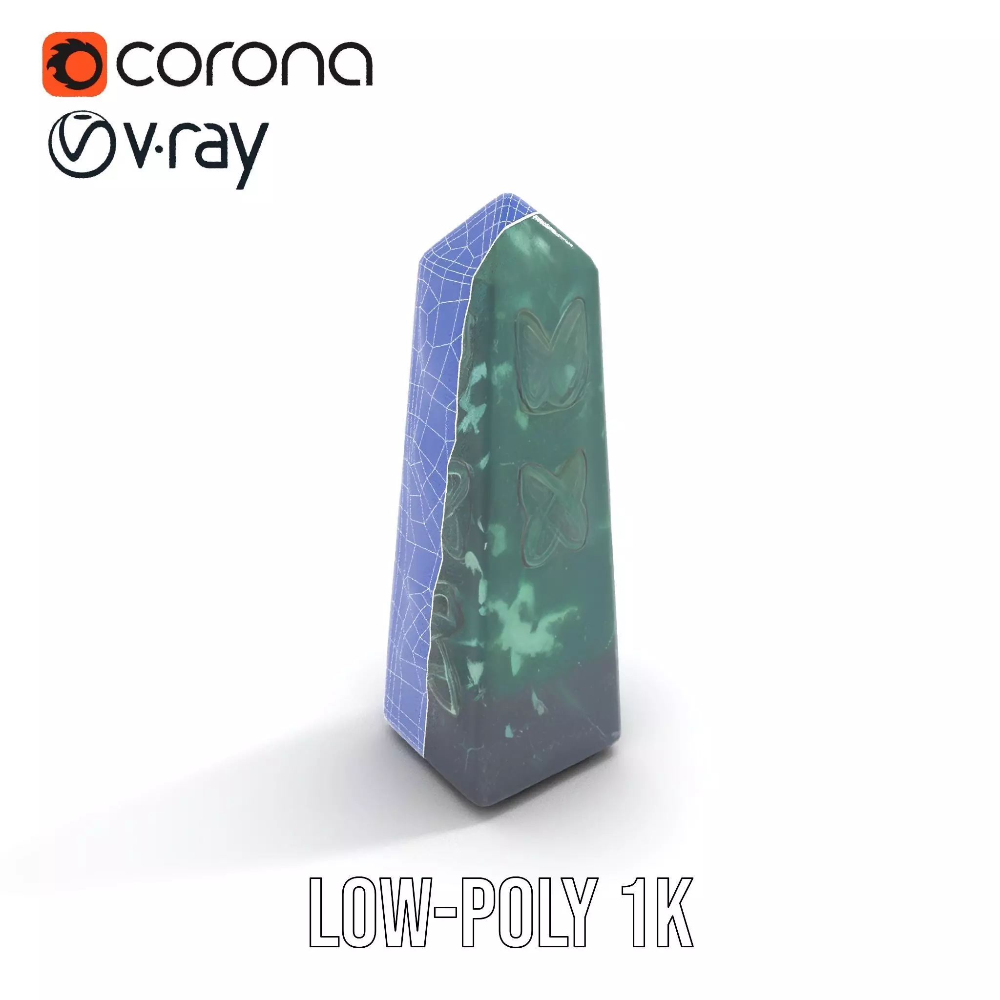 Green Marble Obelisk model pack Low-poly 3D model_14
