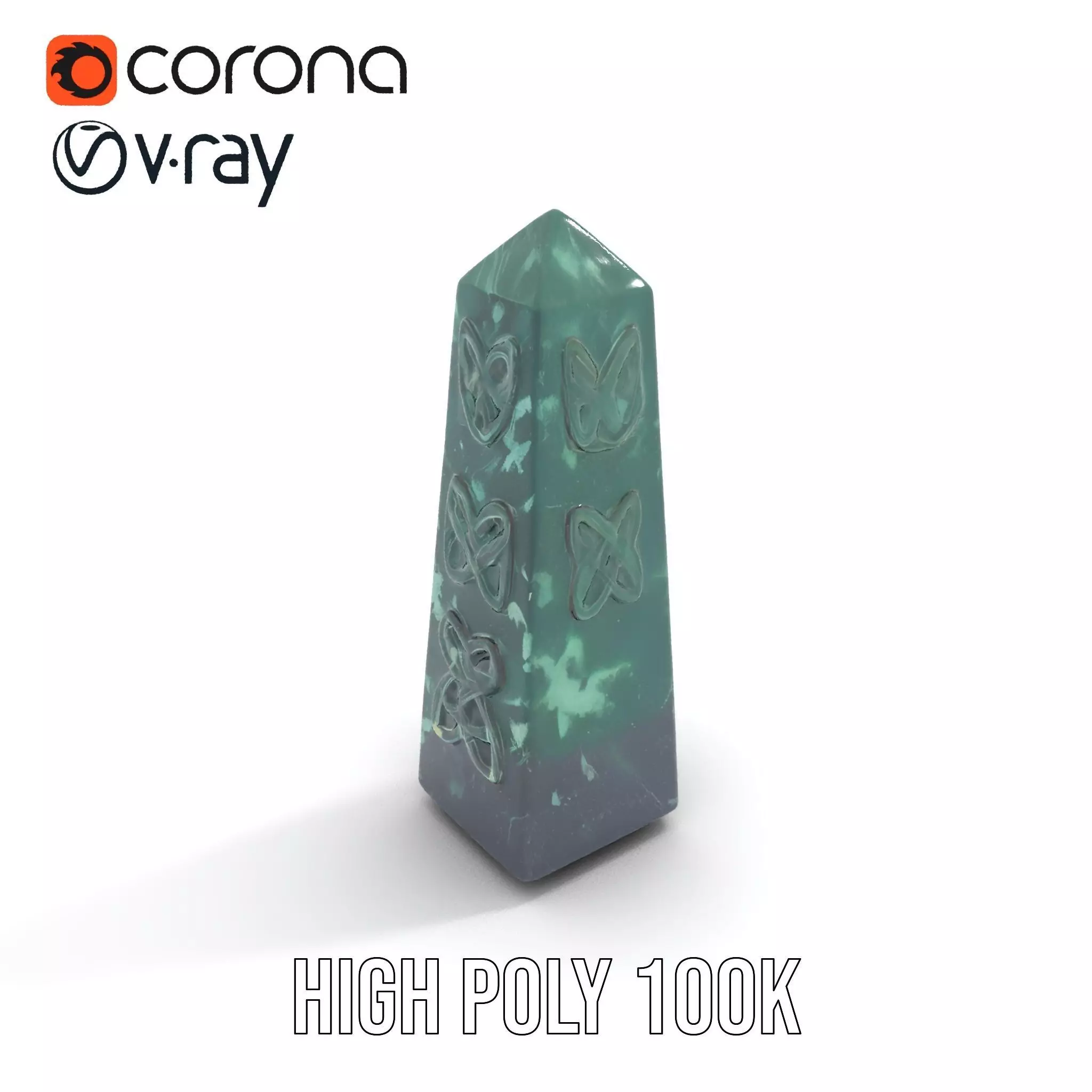 Green Marble Obelisk model pack Low-poly 3D model_31