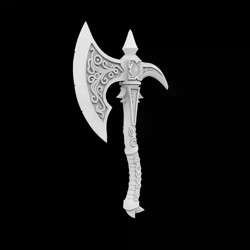 Fantasy Battle Axe 3D Print Model 3D print model