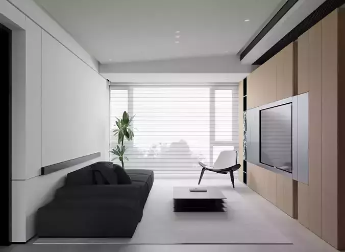 Modern living room dining room interior scenes 