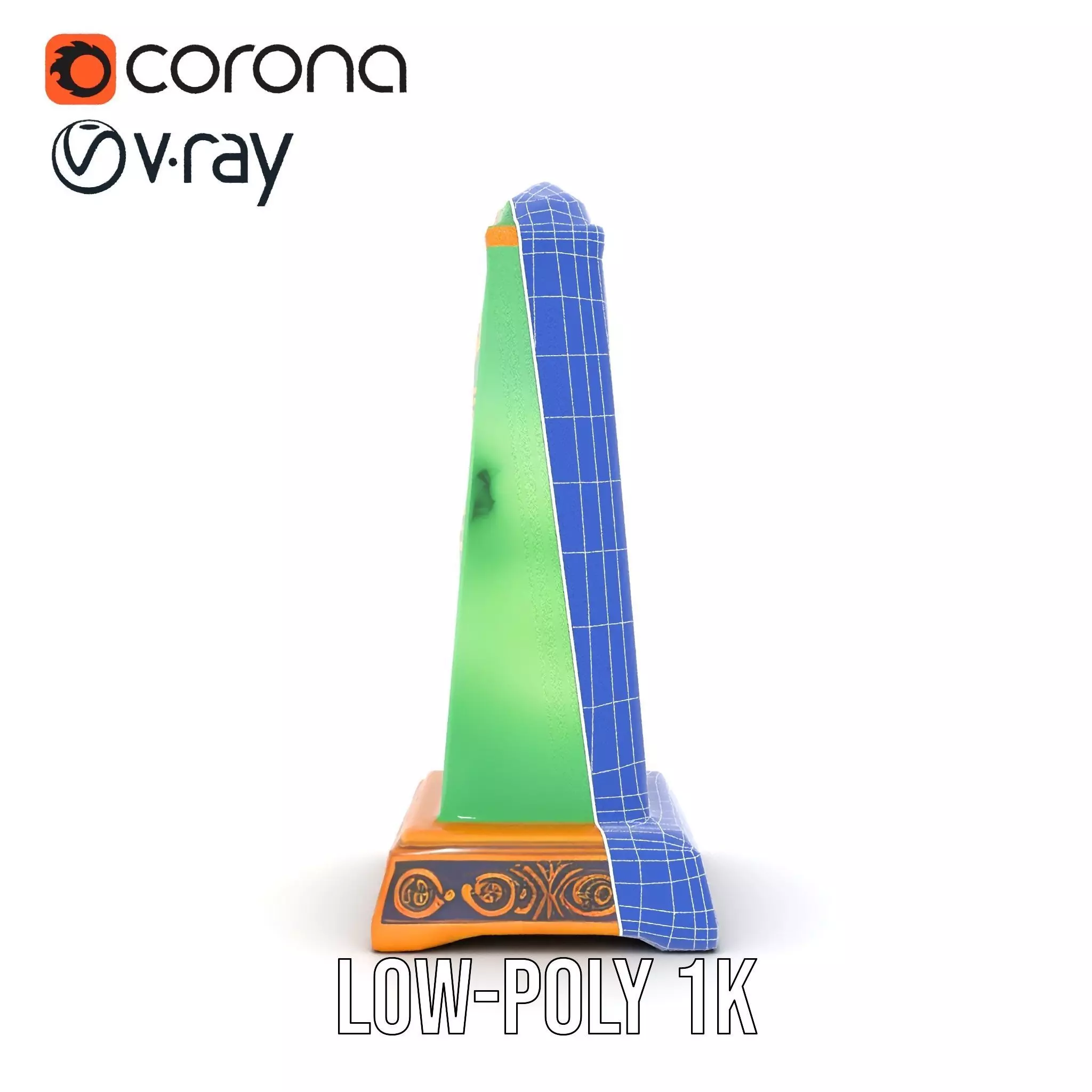 Emerald Obelisk Jade model pack Low-poly 3D model_30