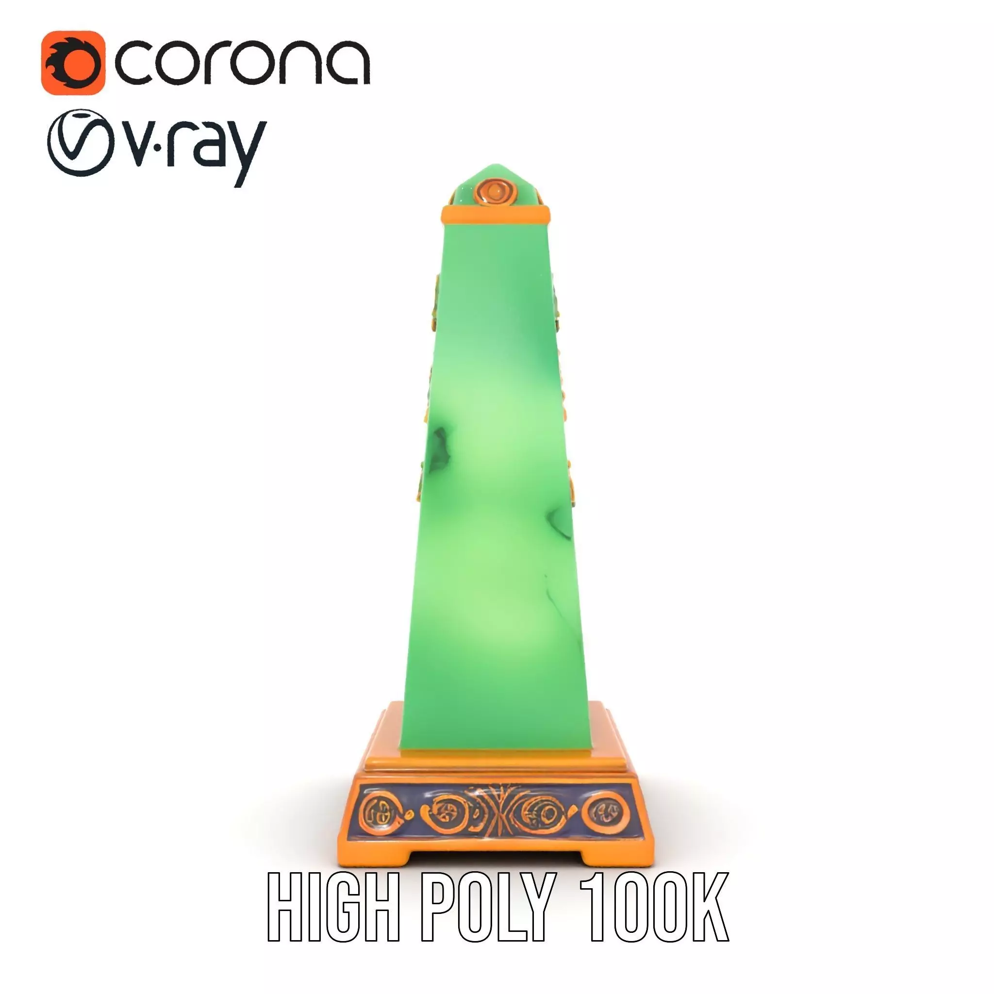 Emerald Obelisk Jade model pack Low-poly 3D model_31