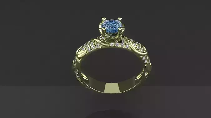 Jewelry ring with flowers
