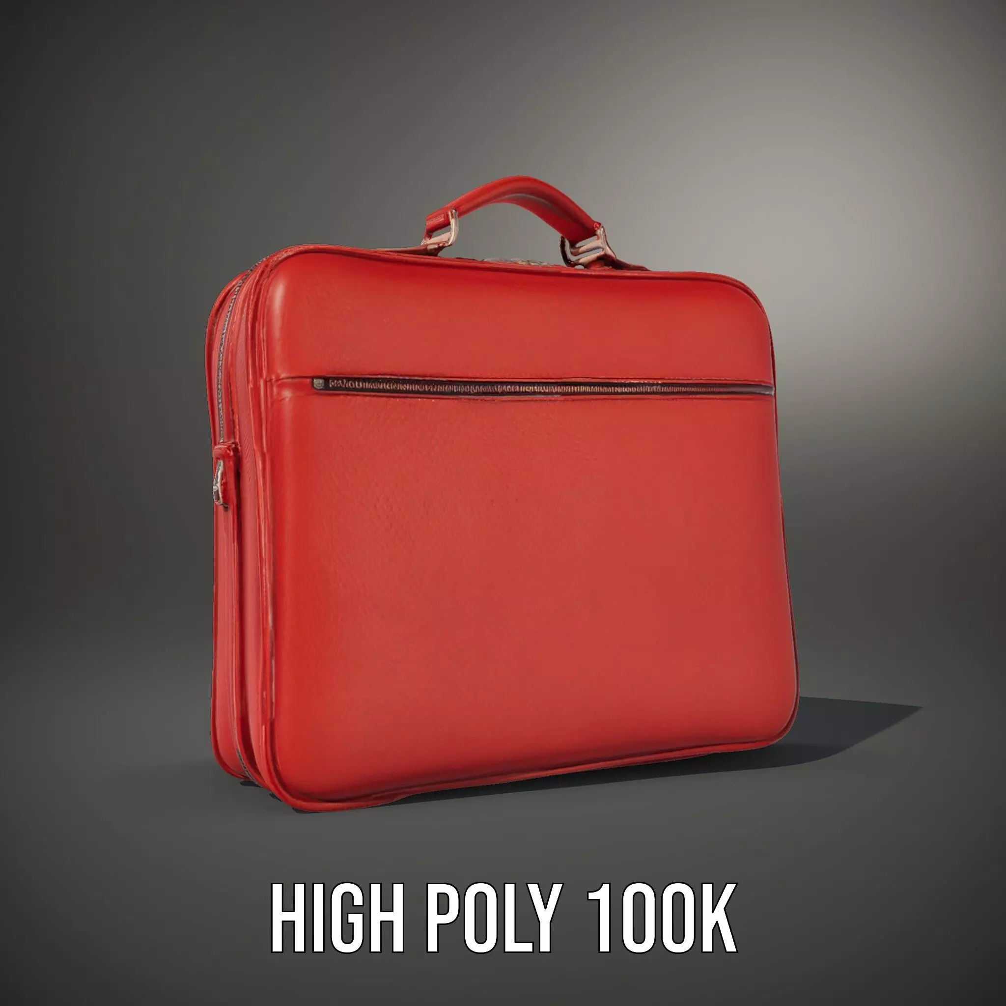 Elegant Red Briefcase model pack Low-poly 3D model_10