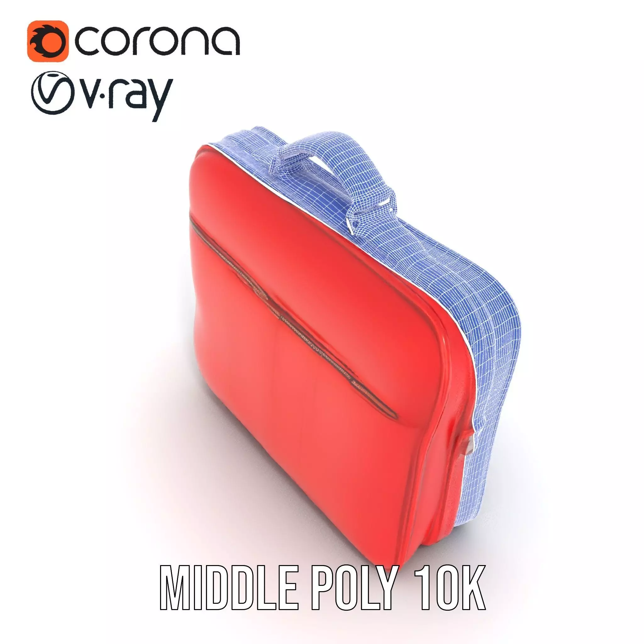 Elegant Red Briefcase model pack Low-poly 3D model_26