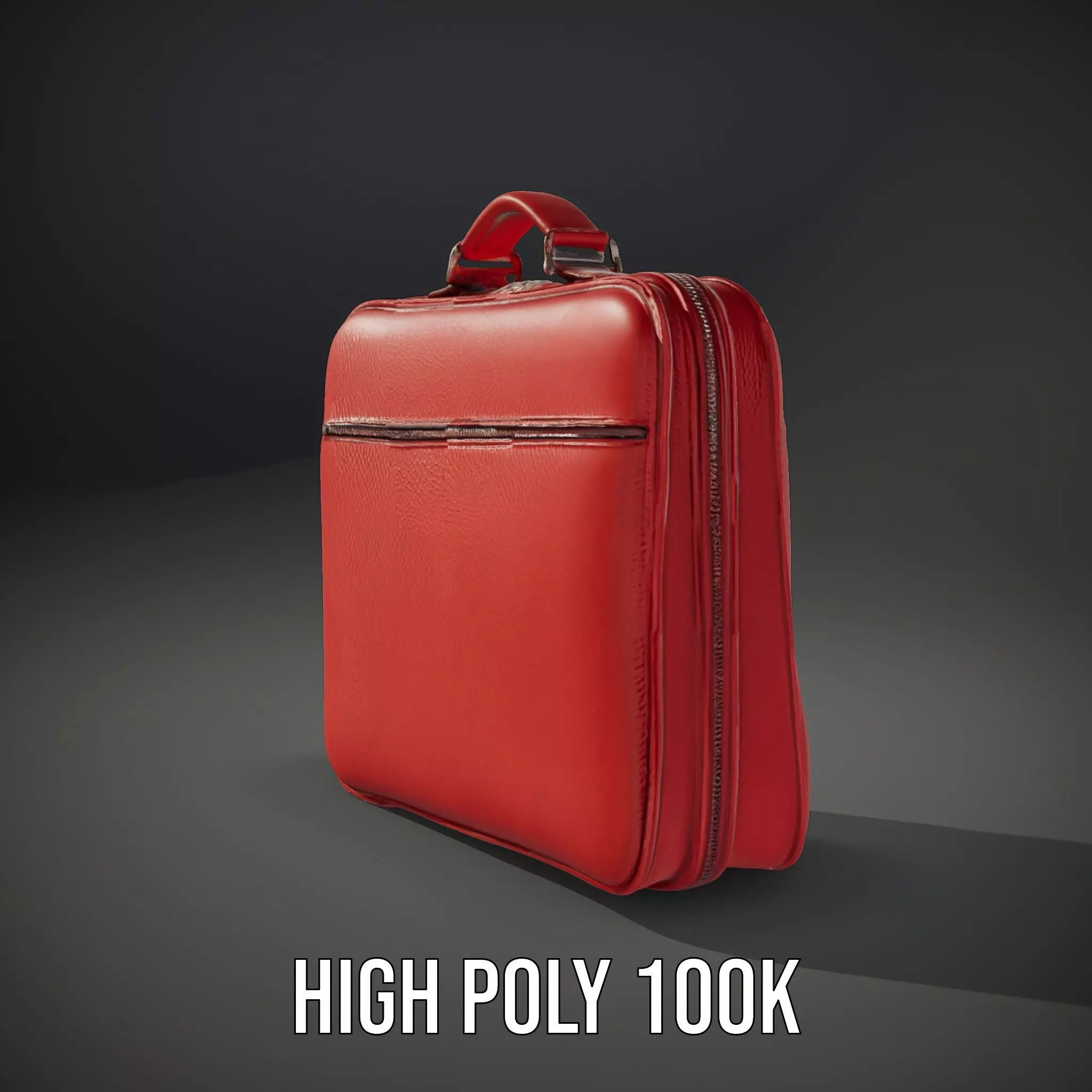 Elegant Red Briefcase model pack Low-poly 3D model_8