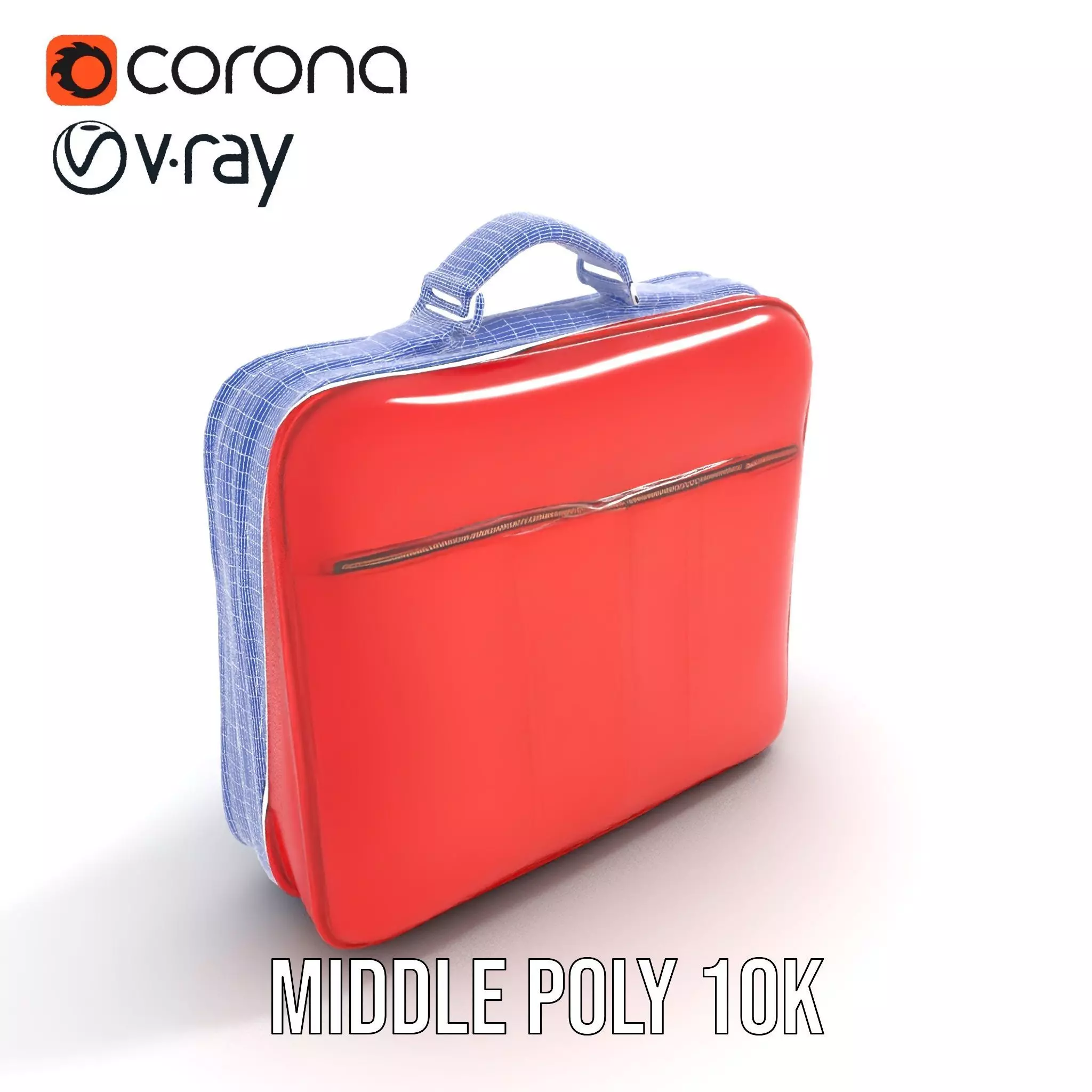 Elegant Red Briefcase model pack Low-poly 3D model_23