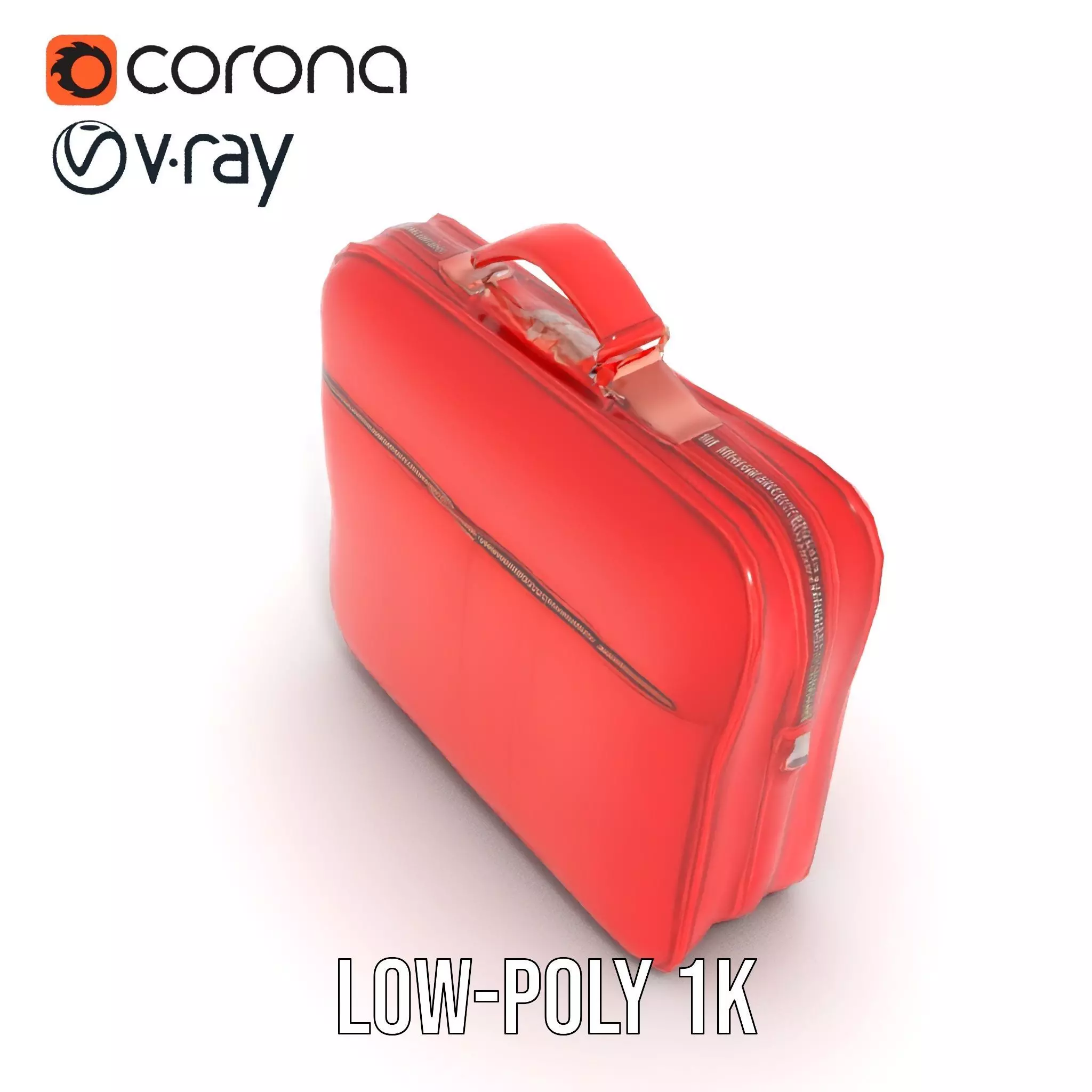 Elegant Red Briefcase model pack Low-poly 3D model_7