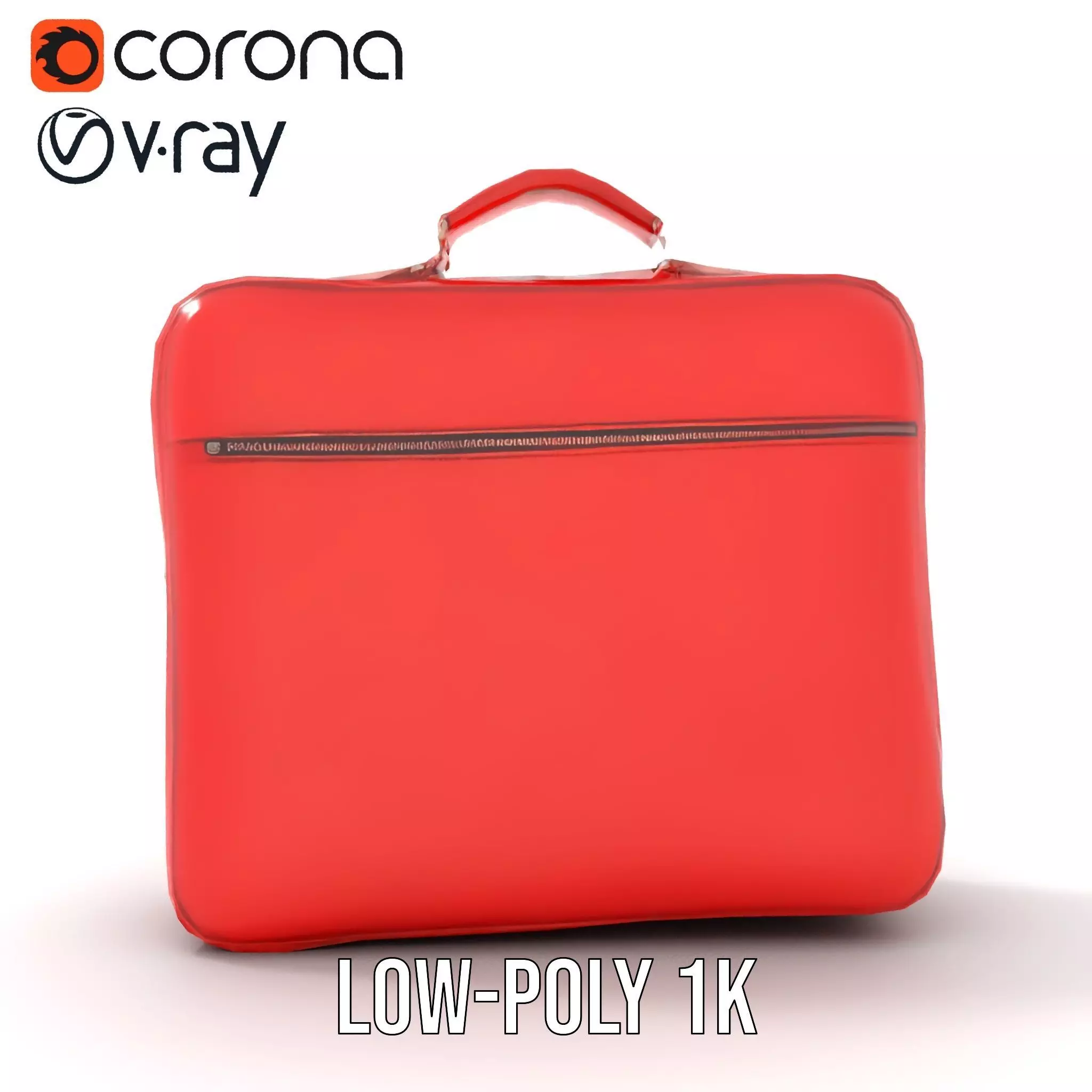 Elegant Red Briefcase model pack Low-poly 3D model_14