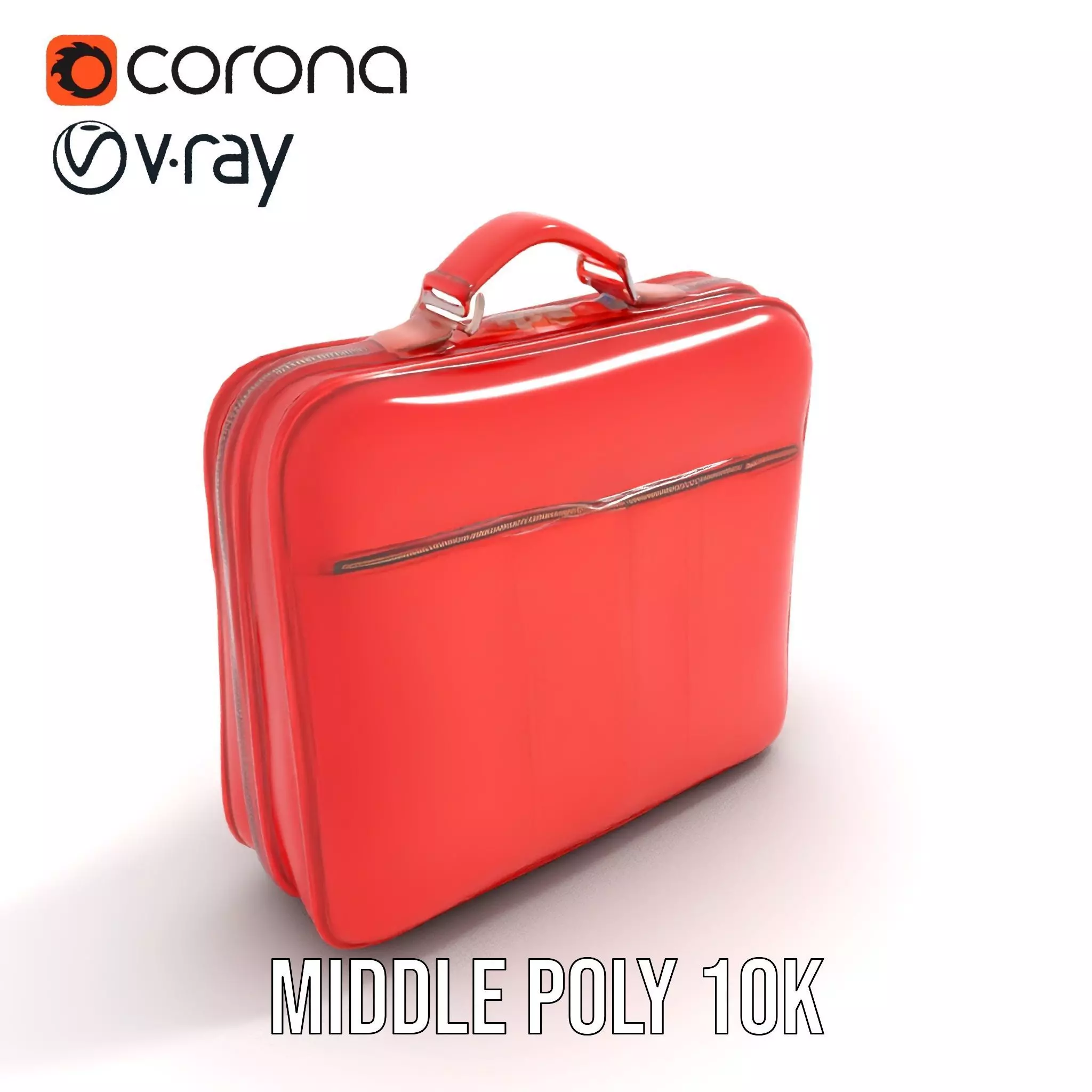 Elegant Red Briefcase model pack Low-poly 3D model_13