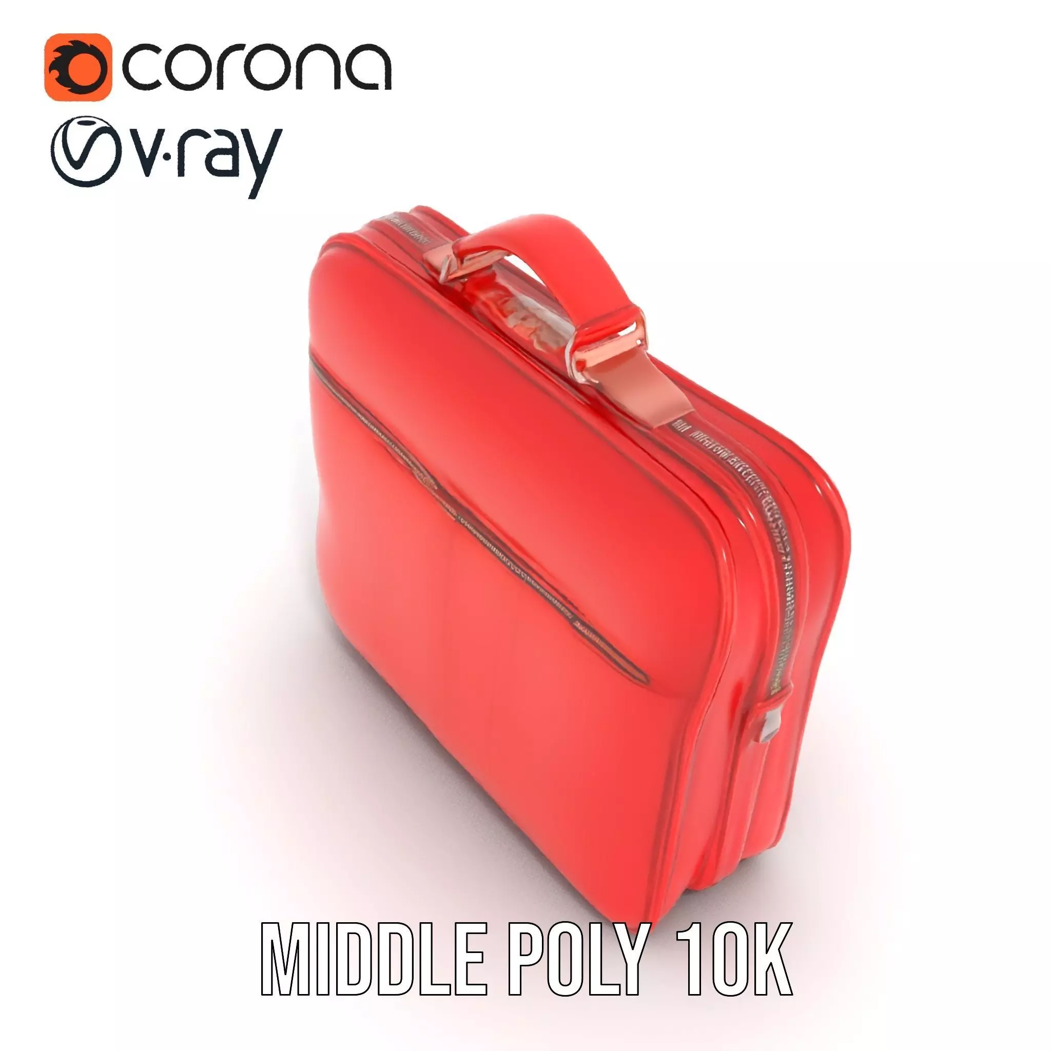 Elegant Red Briefcase model pack Low-poly 3D model_16