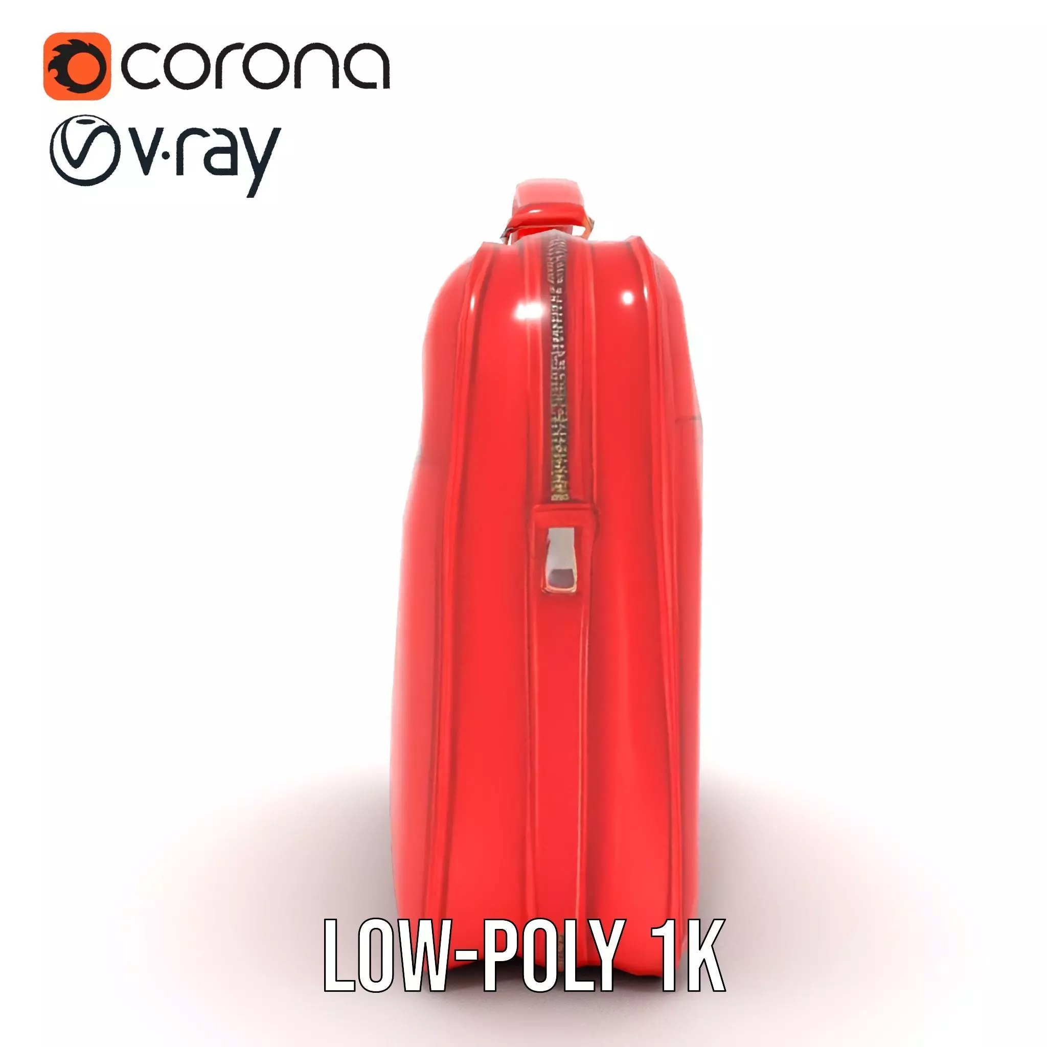 Elegant Red Briefcase model pack Low-poly 3D model_12