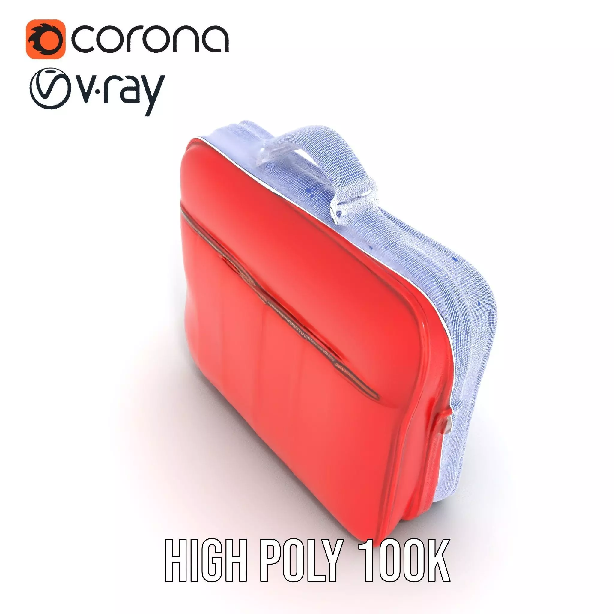 Elegant Red Briefcase model pack Low-poly 3D model_33