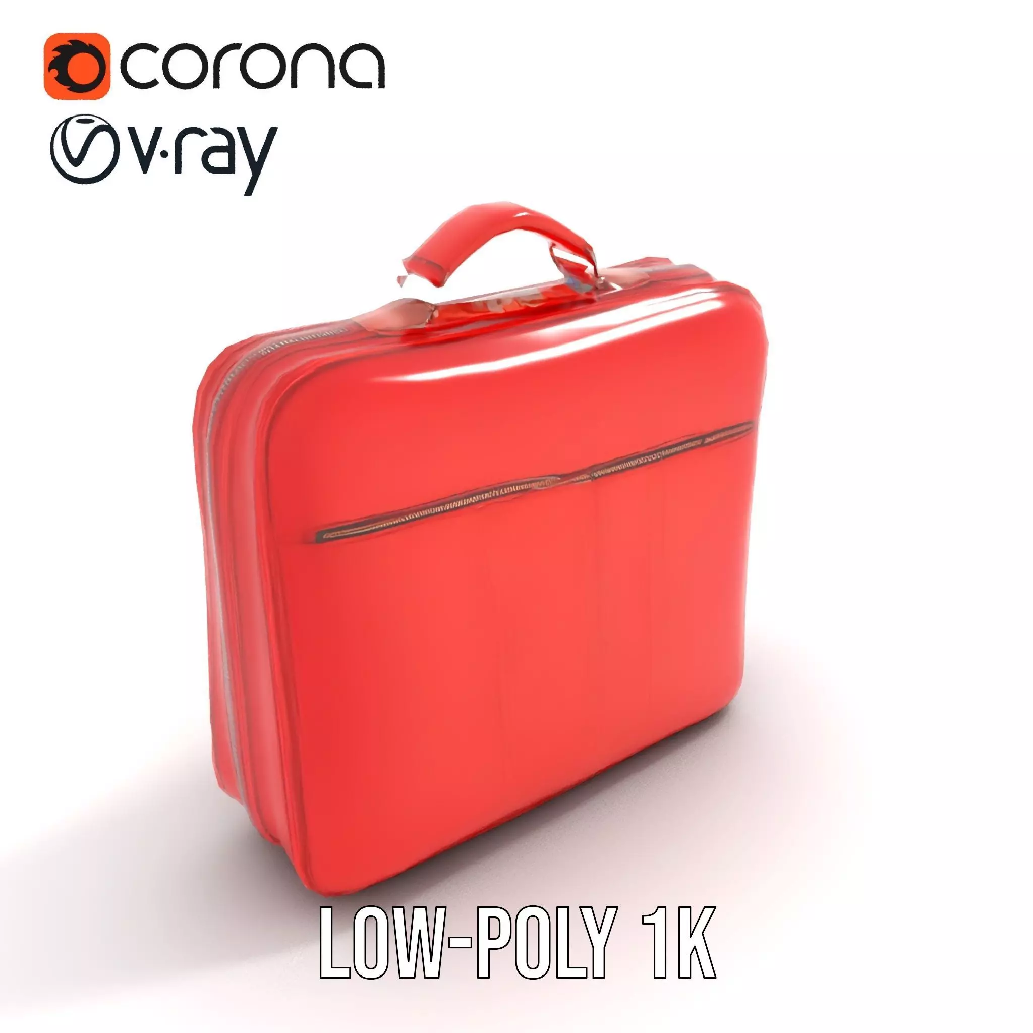 Elegant Red Briefcase model pack Low-poly 3D model_21