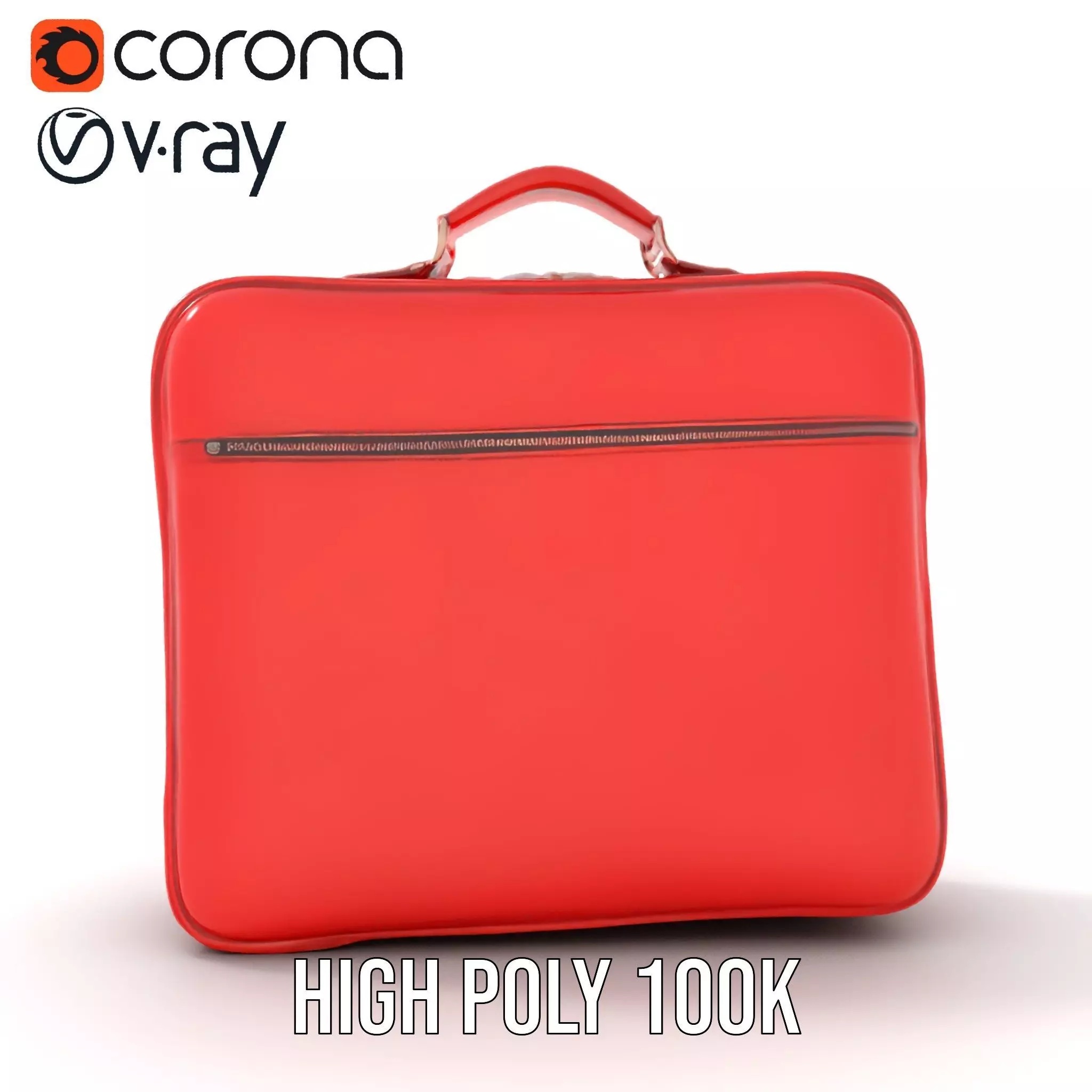 Elegant Red Briefcase model pack Low-poly 3D model_25