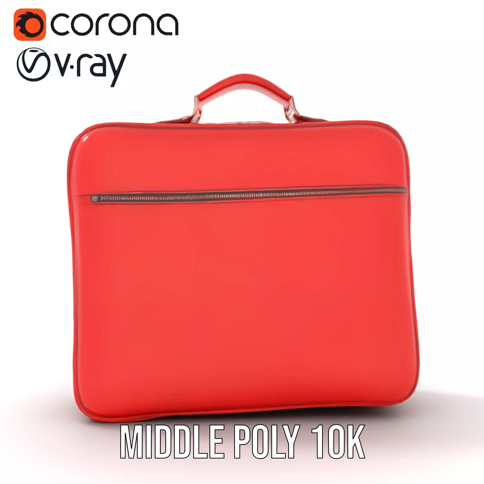 Elegant Red Briefcase model pack Low-poly 3D model_11