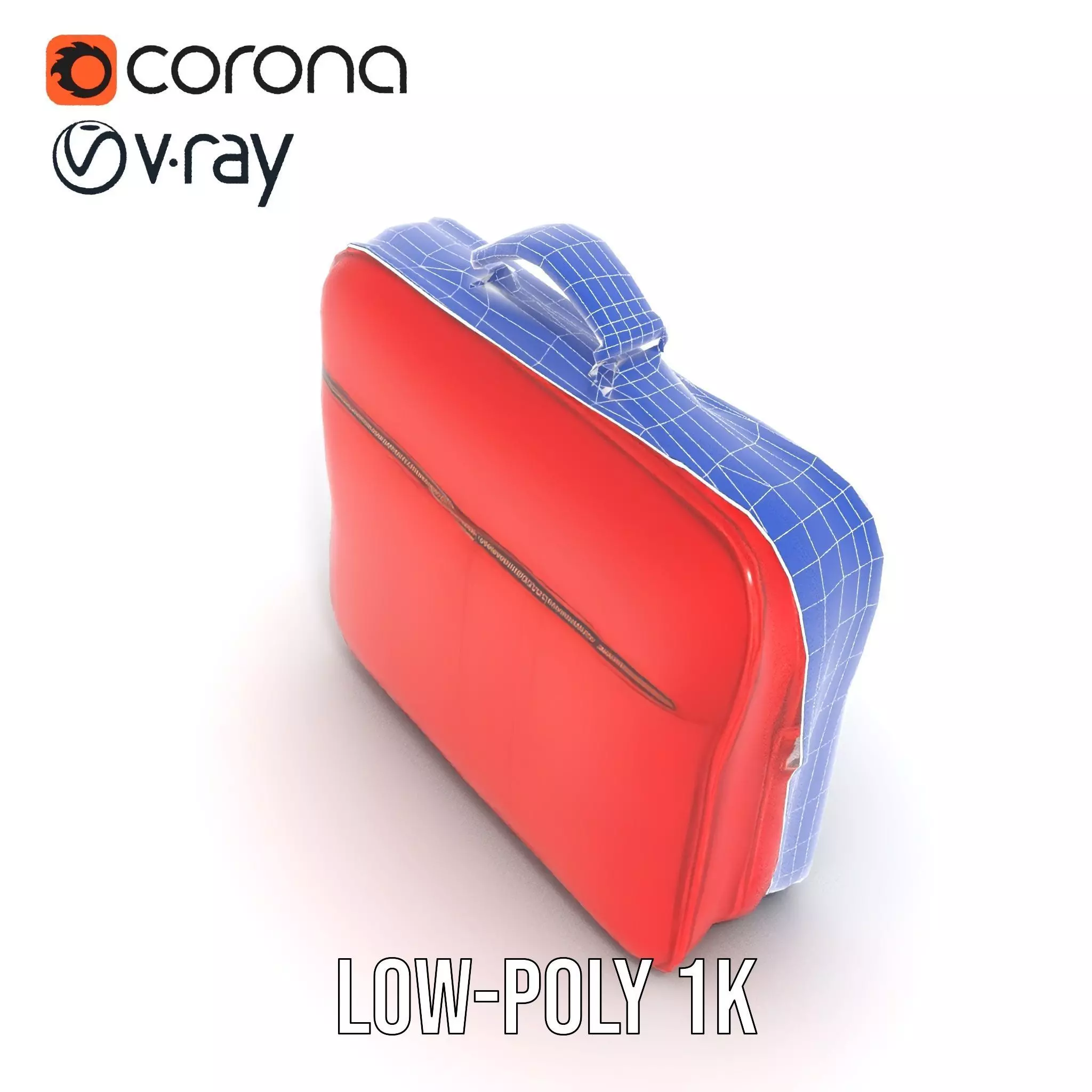 Elegant Red Briefcase model pack Low-poly 3D model_17