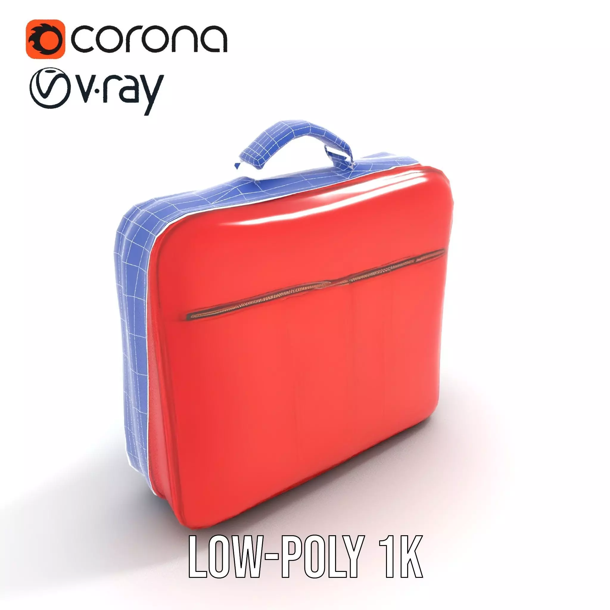 Elegant Red Briefcase model pack Low-poly 3D model_9