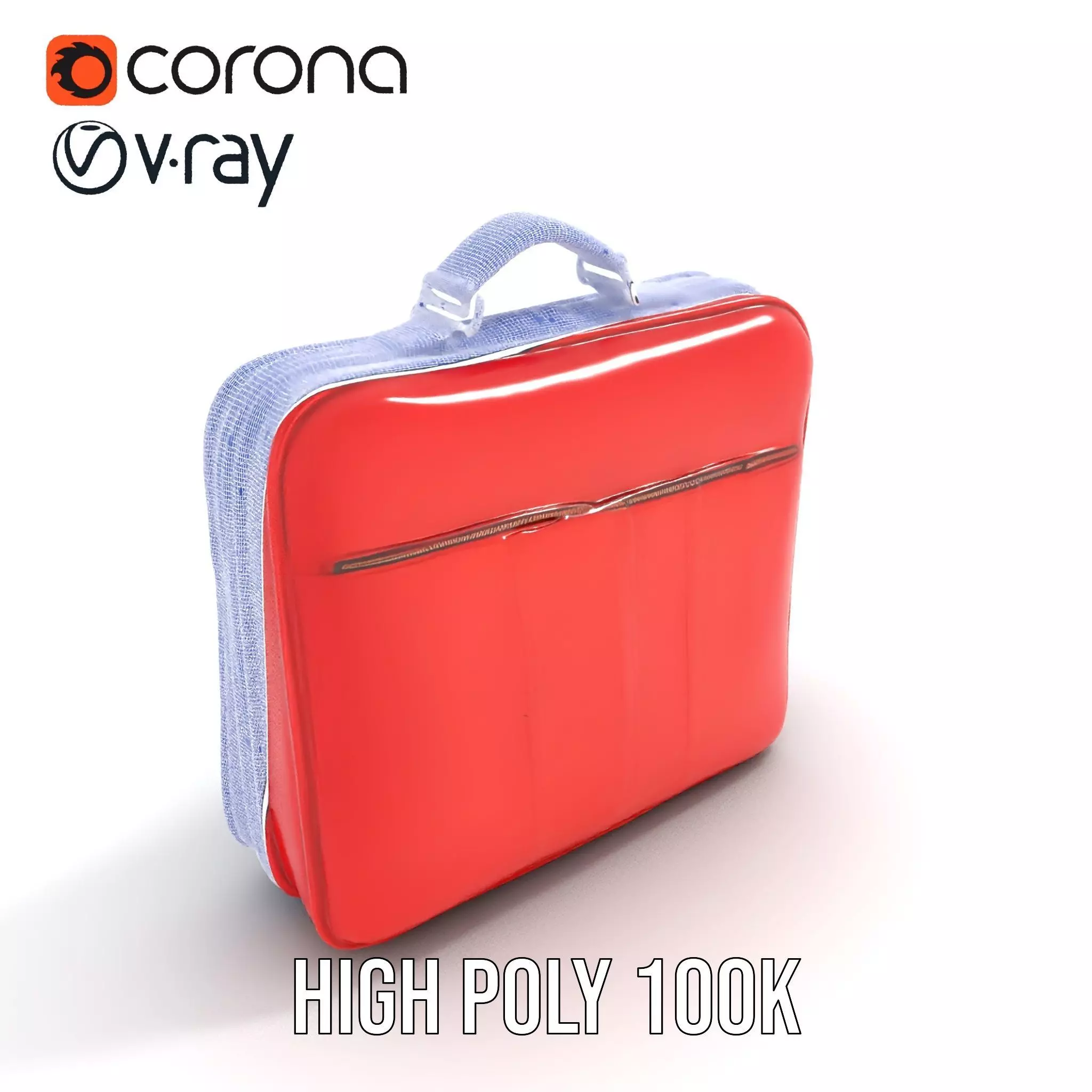 Elegant Red Briefcase model pack Low-poly 3D model_31