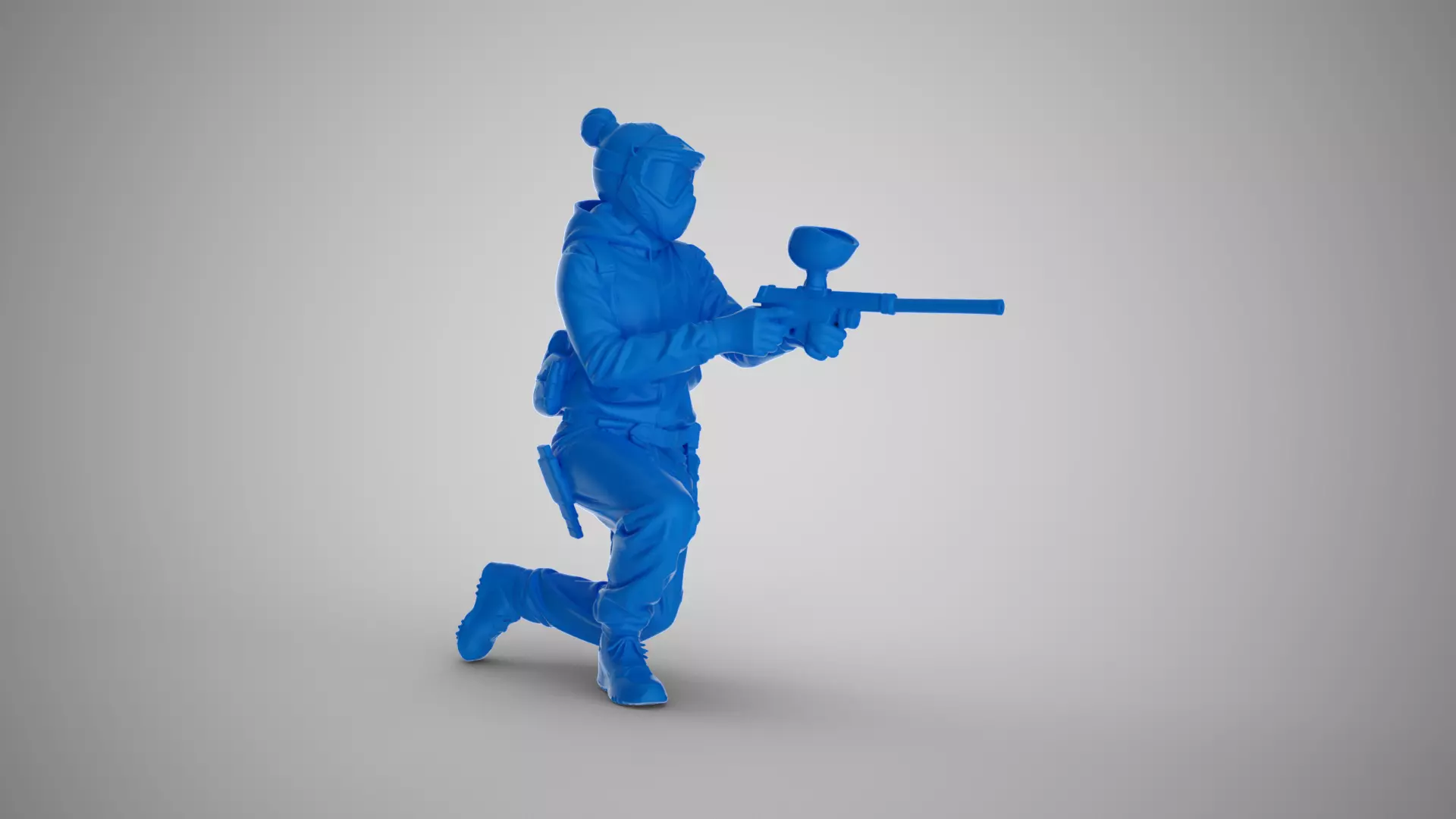 Woman Playing Paintball 3D print model