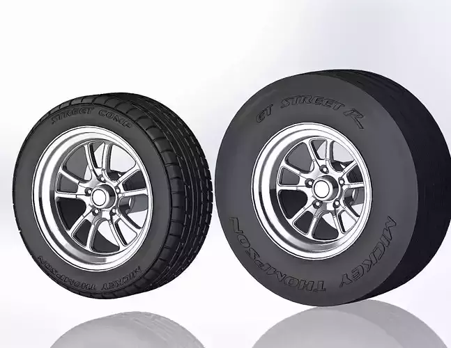 Set of wheels Weld S70 for scale model dragster