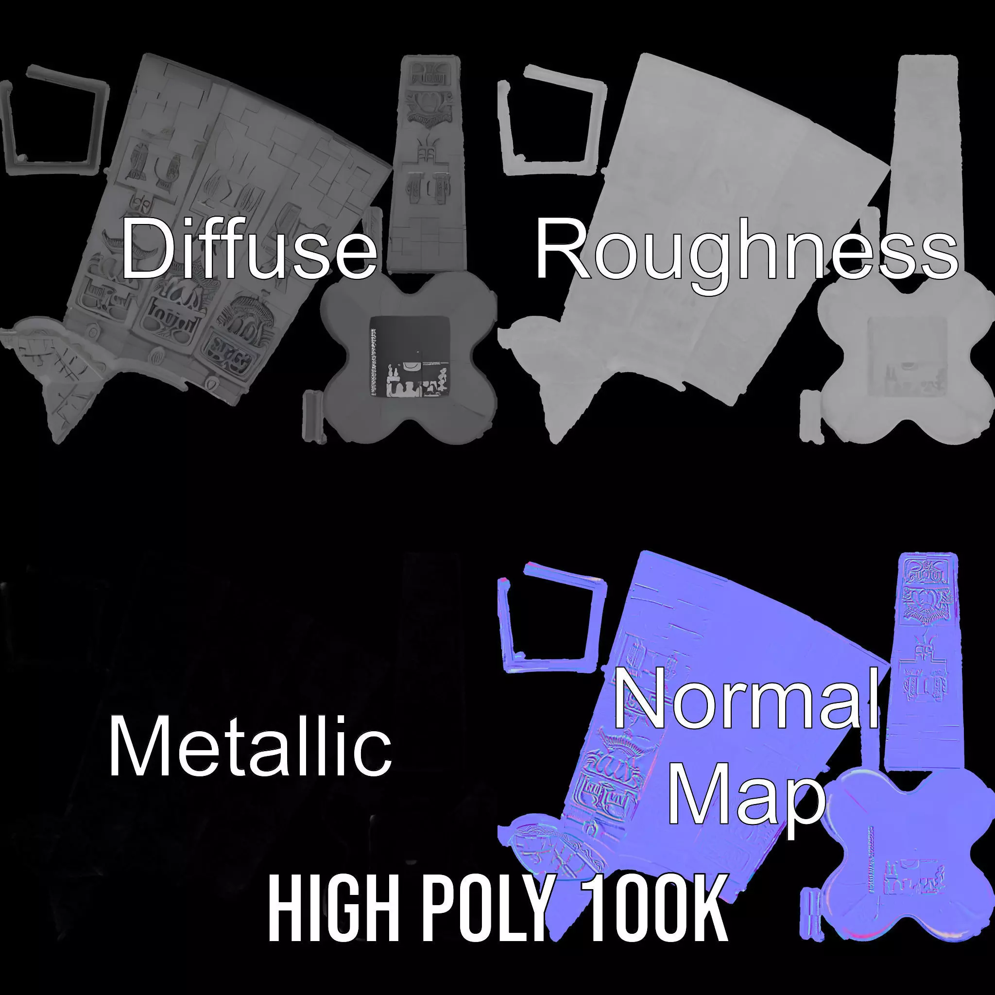 Ancient Obelisk Stone model pack Low-poly 3D model_3