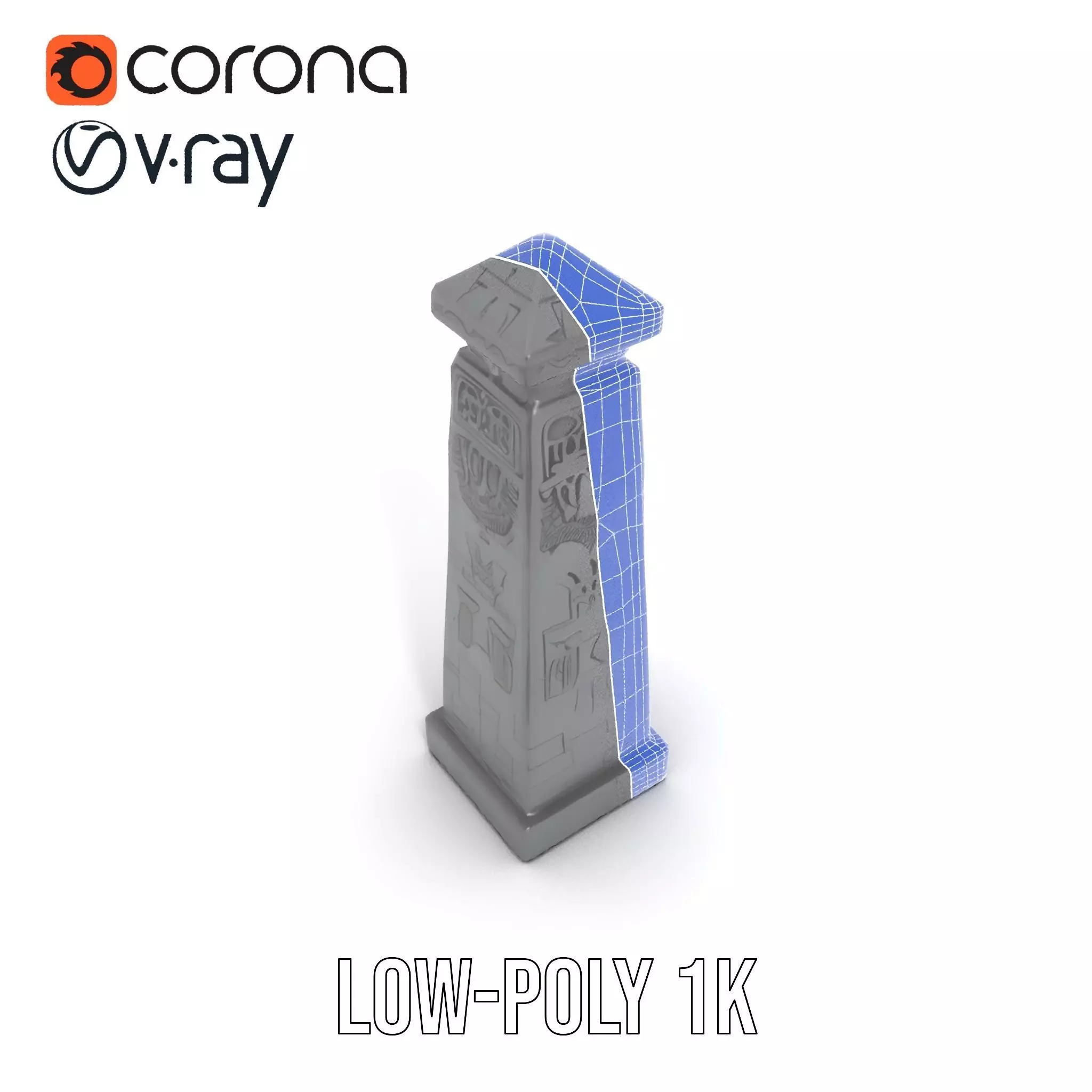 Ancient Obelisk Stone model pack Low-poly 3D model_19
