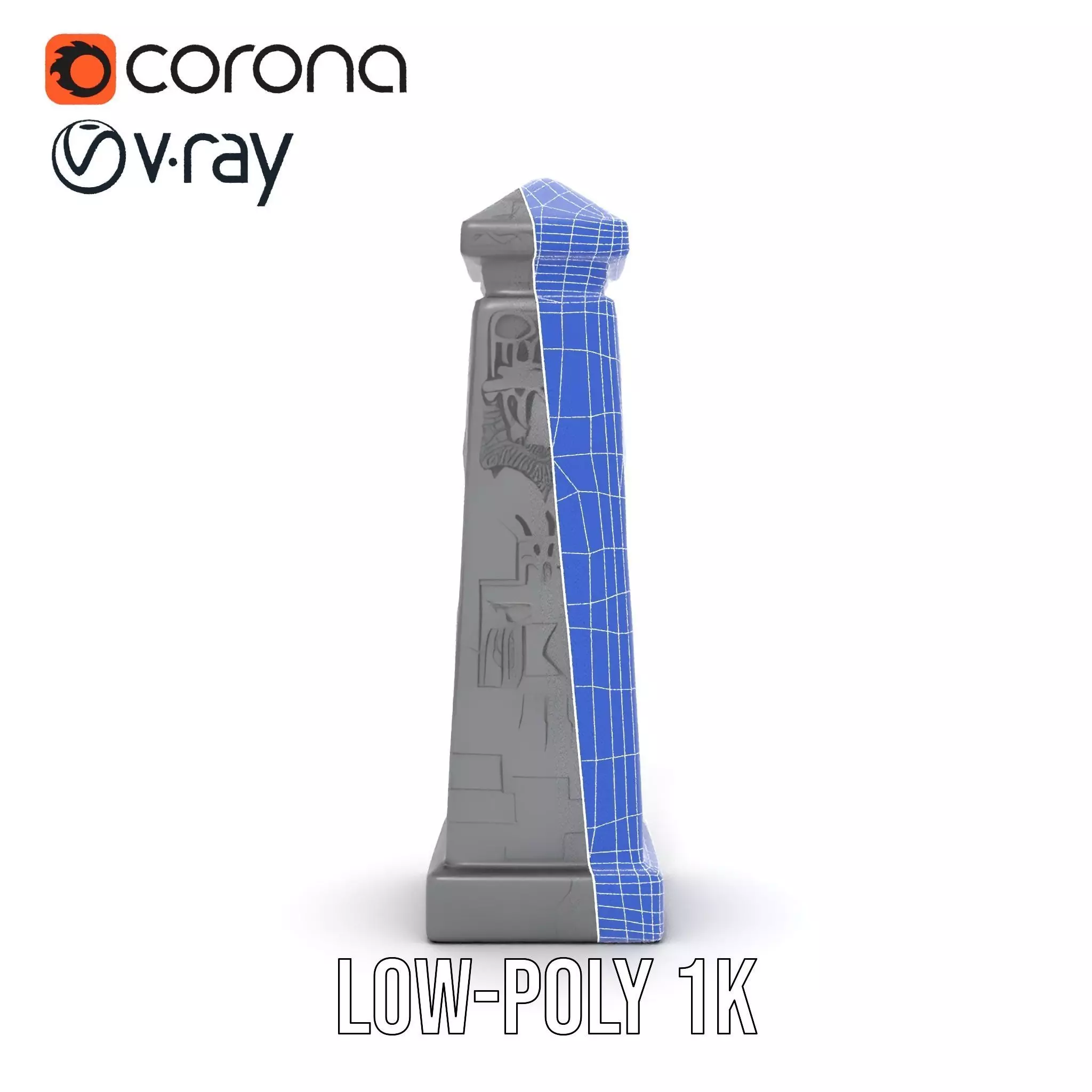 Ancient Obelisk Stone model pack Low-poly 3D model_27