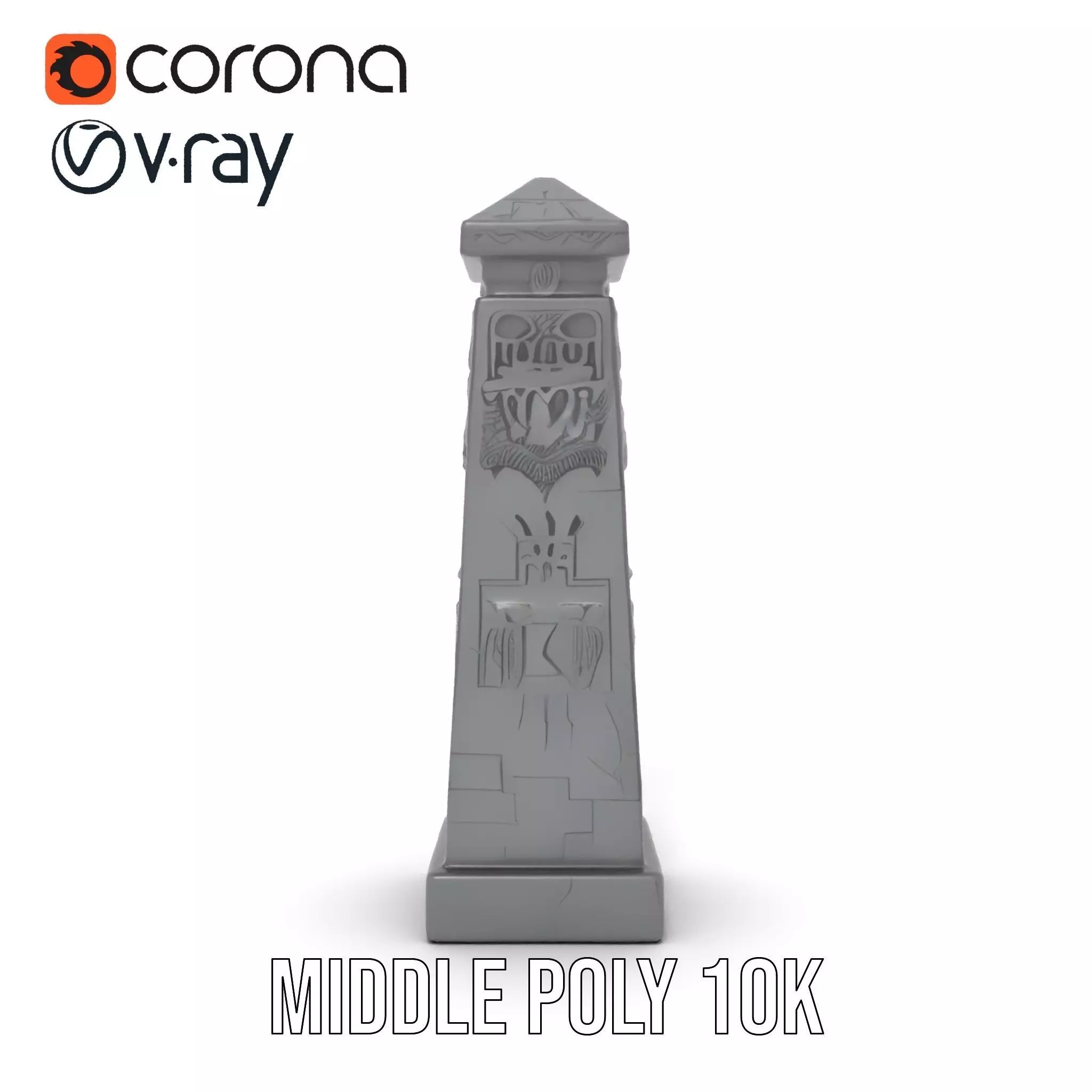 Ancient Obelisk Stone model pack Low-poly 3D model_15