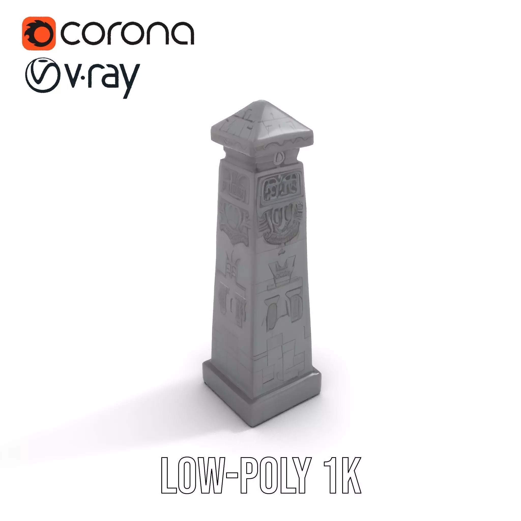 Ancient Obelisk Stone model pack Low-poly 3D model_7