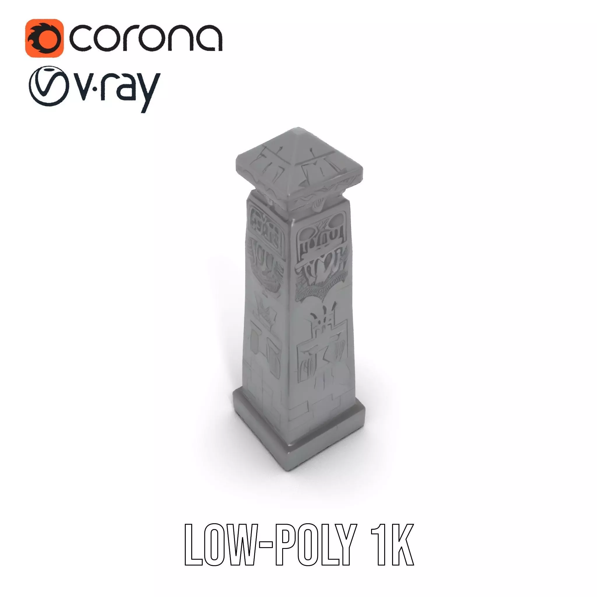 Ancient Obelisk Stone model pack Low-poly 3D model_12