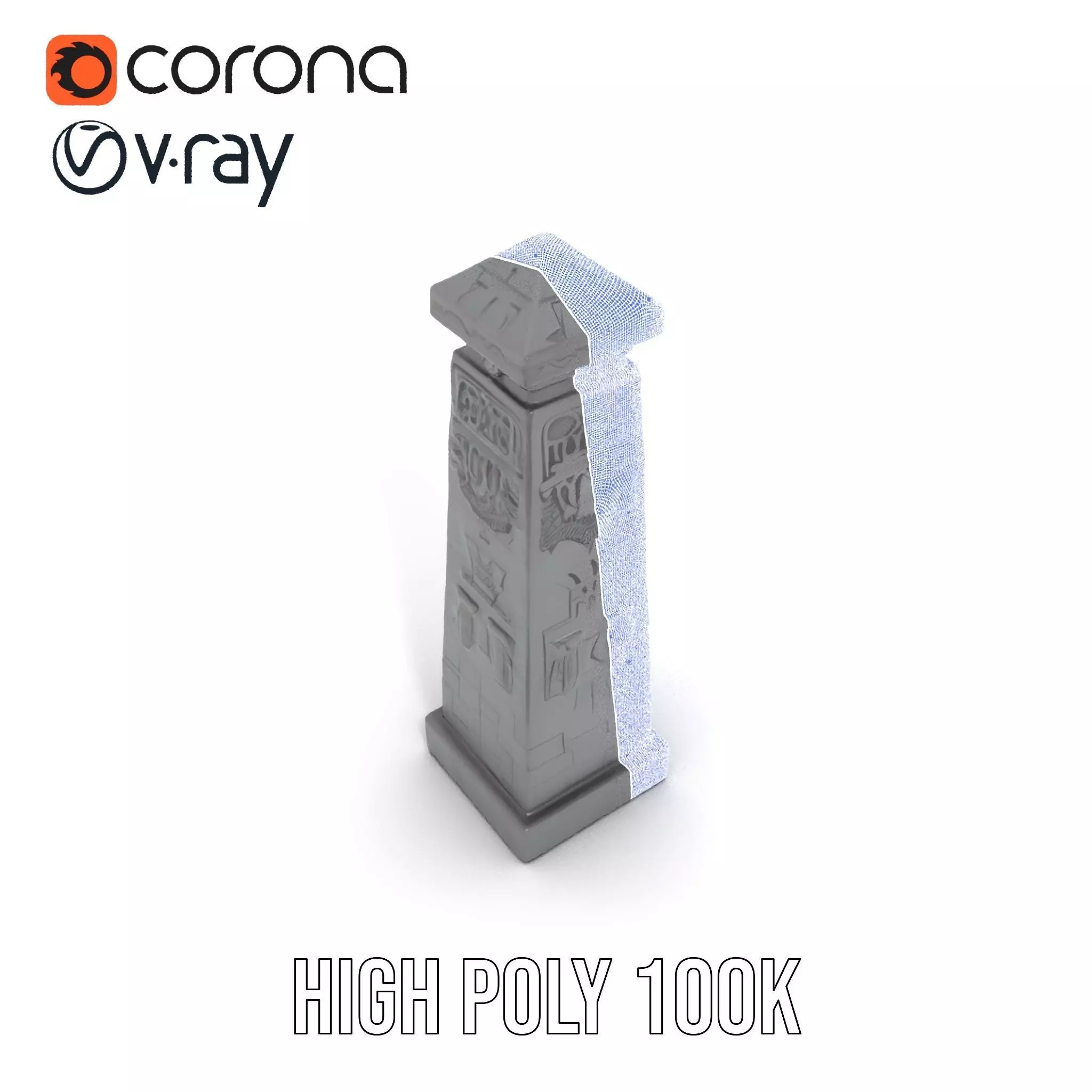 Ancient Obelisk Stone model pack Low-poly 3D model_20