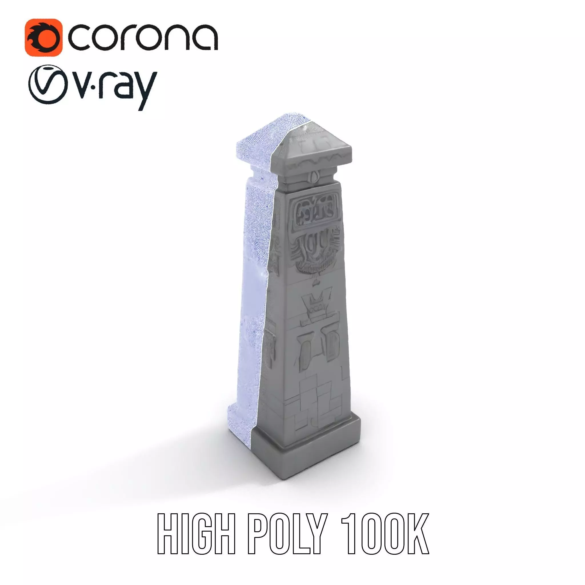 Ancient Obelisk Stone model pack Low-poly 3D model_31