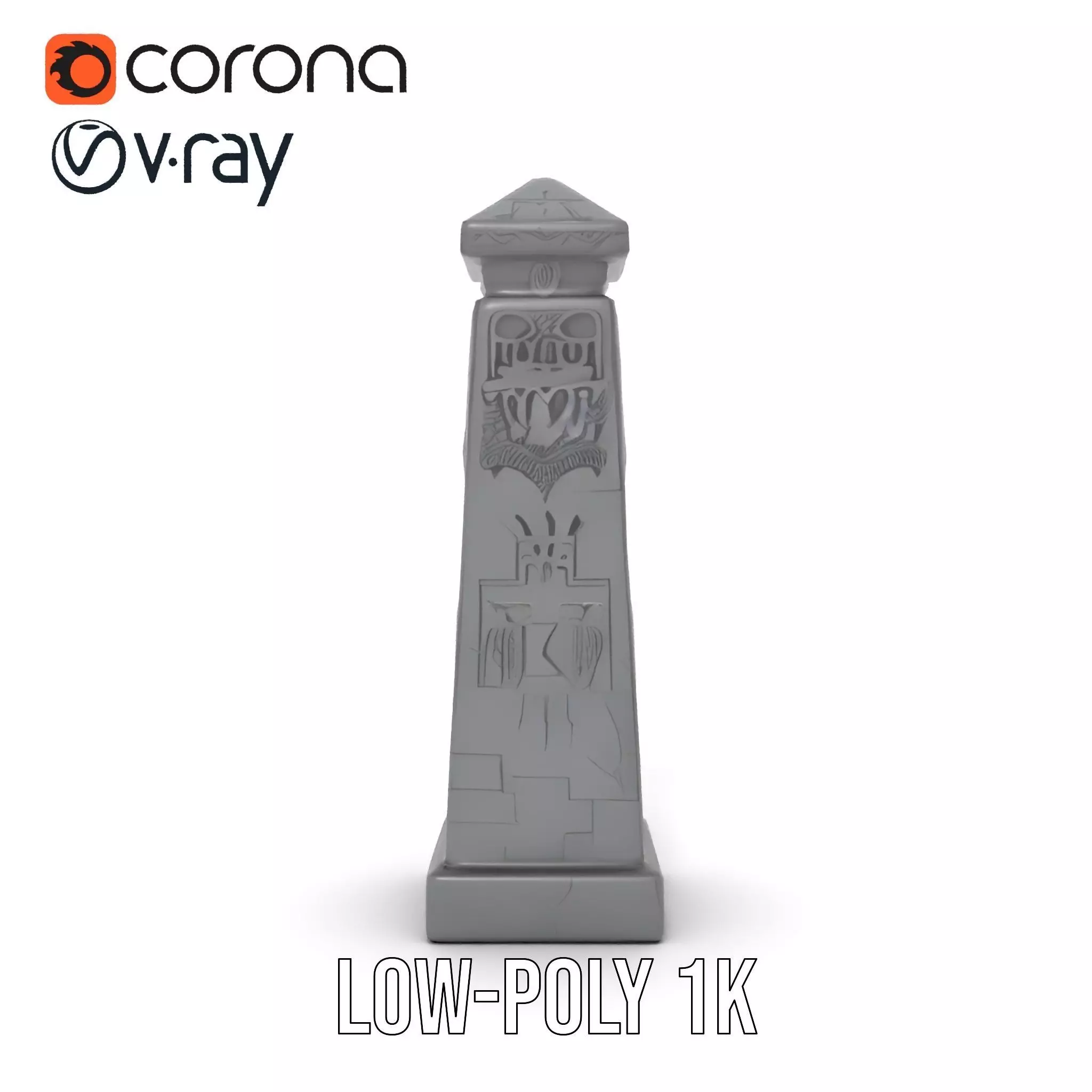 Ancient Obelisk Stone model pack Low-poly 3D model_24