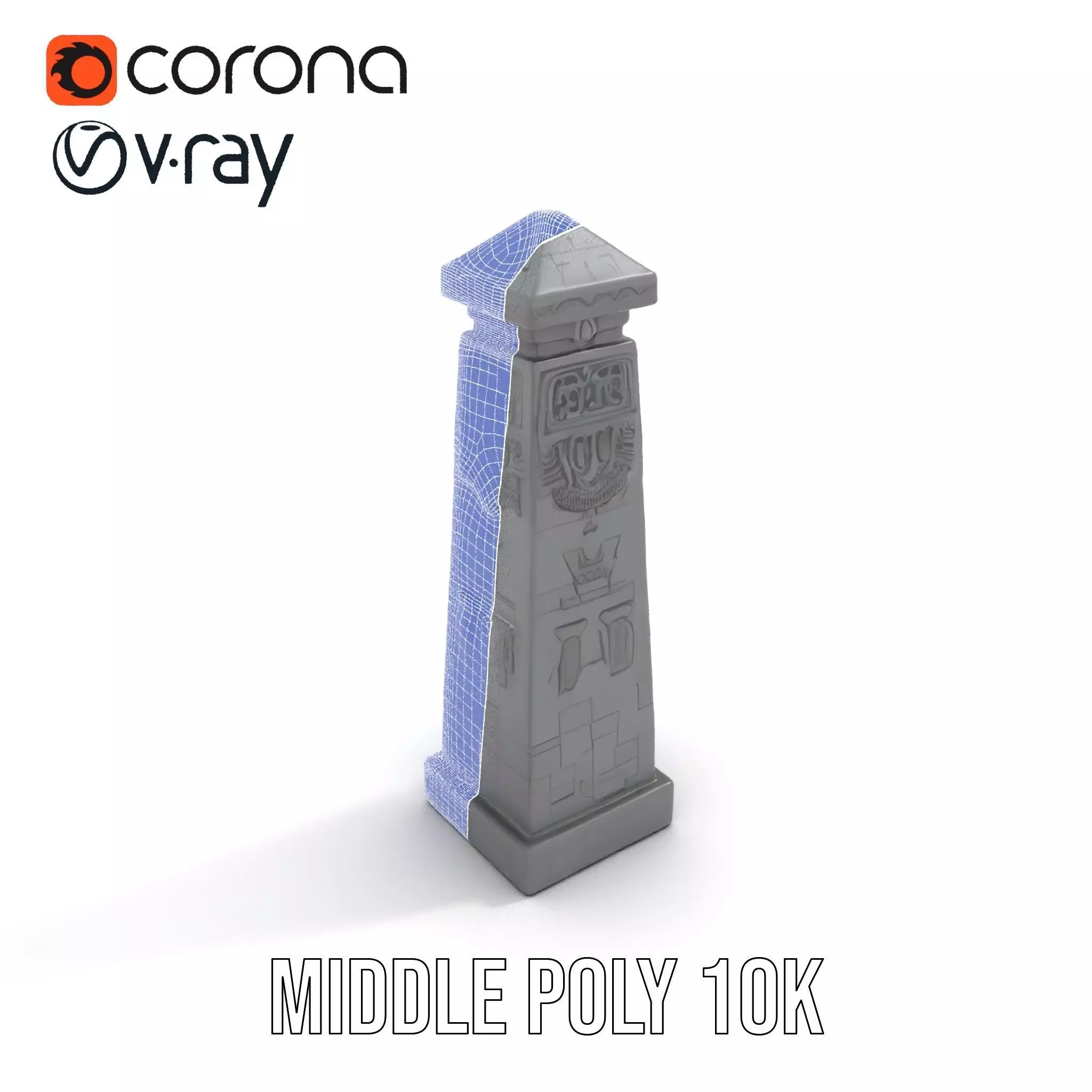 Ancient Obelisk Stone model pack Low-poly 3D model_13