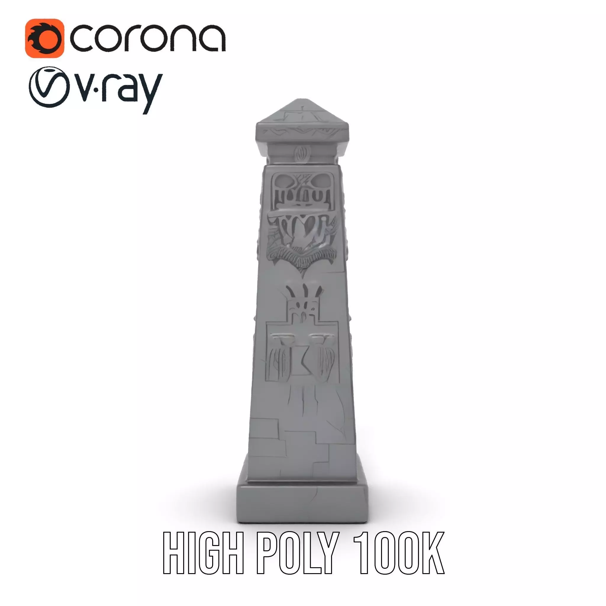 Ancient Obelisk Stone model pack Low-poly 3D model_33