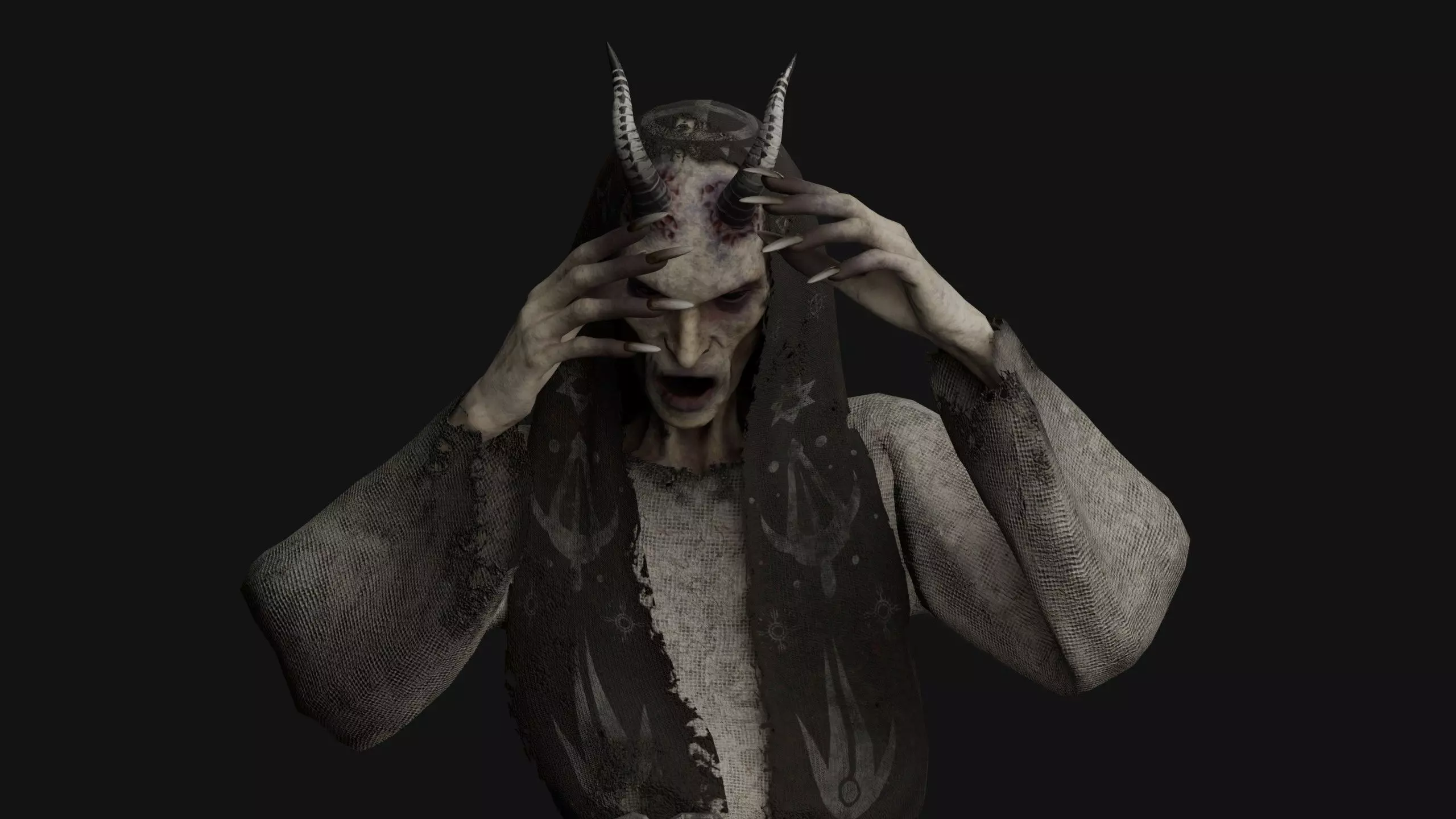 Flying Demon Low-poly 3D model_4