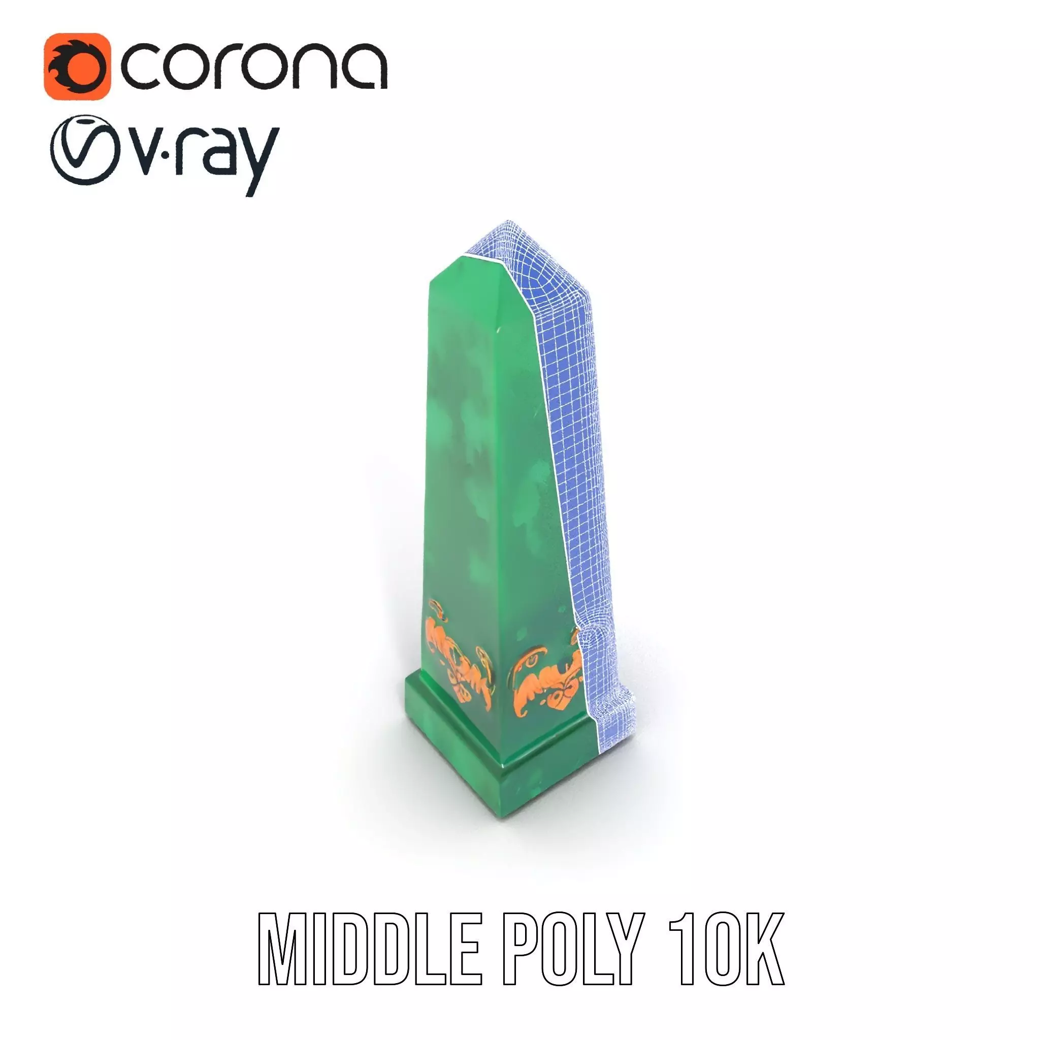 Emerald Obelisk Decor model pack Low-poly 3D model_21