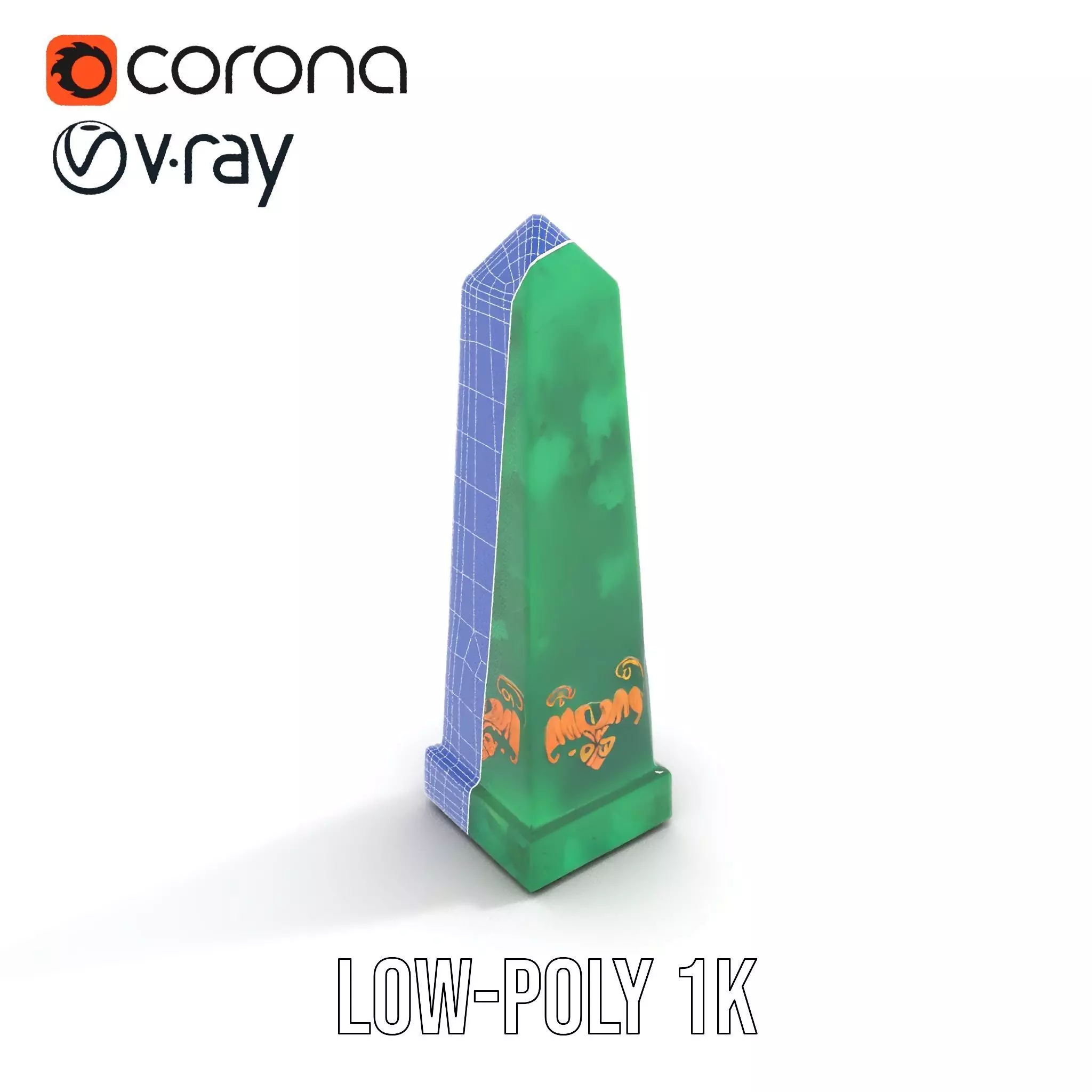 Emerald Obelisk Decor model pack Low-poly 3D model_19