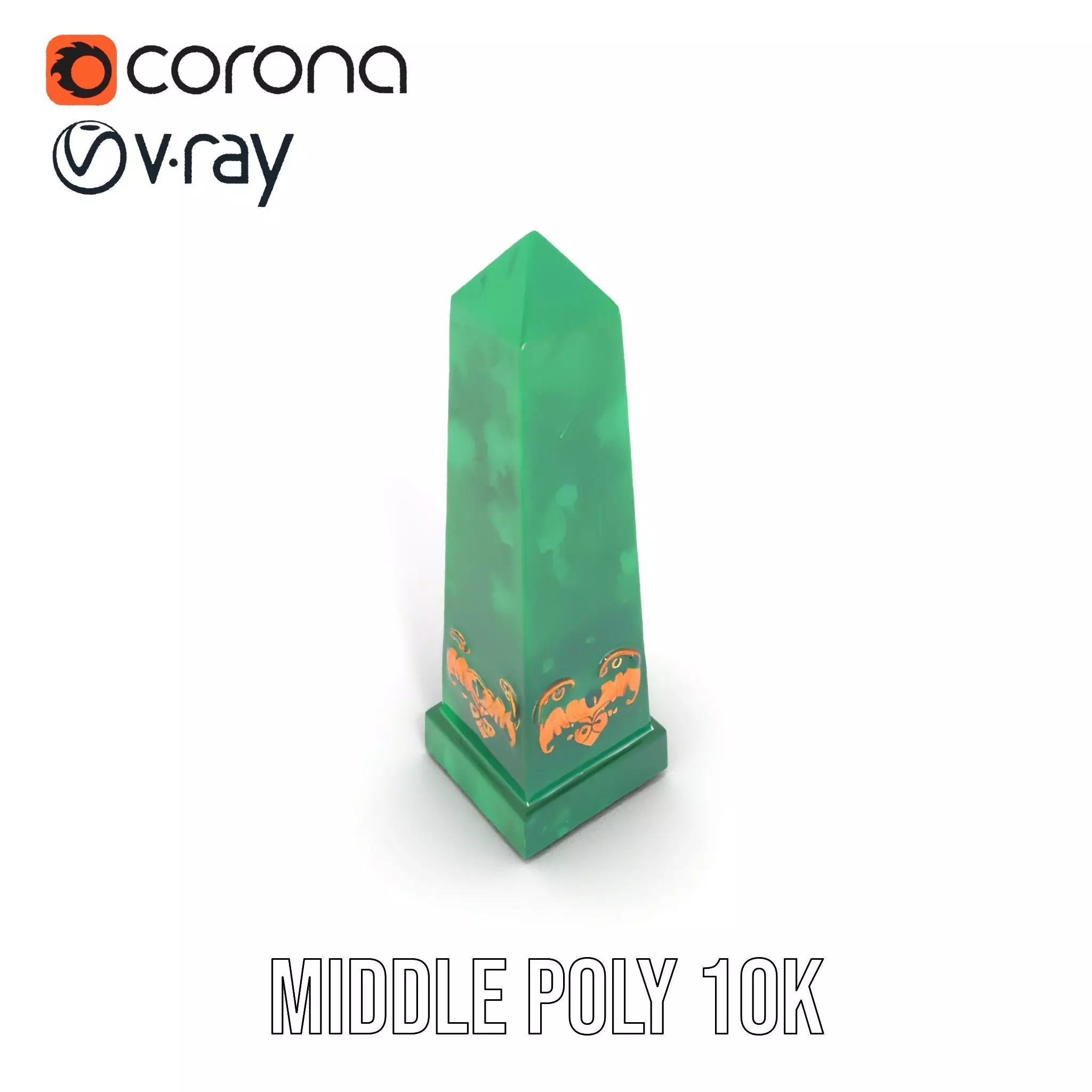 Emerald Obelisk Decor model pack Low-poly 3D model_11